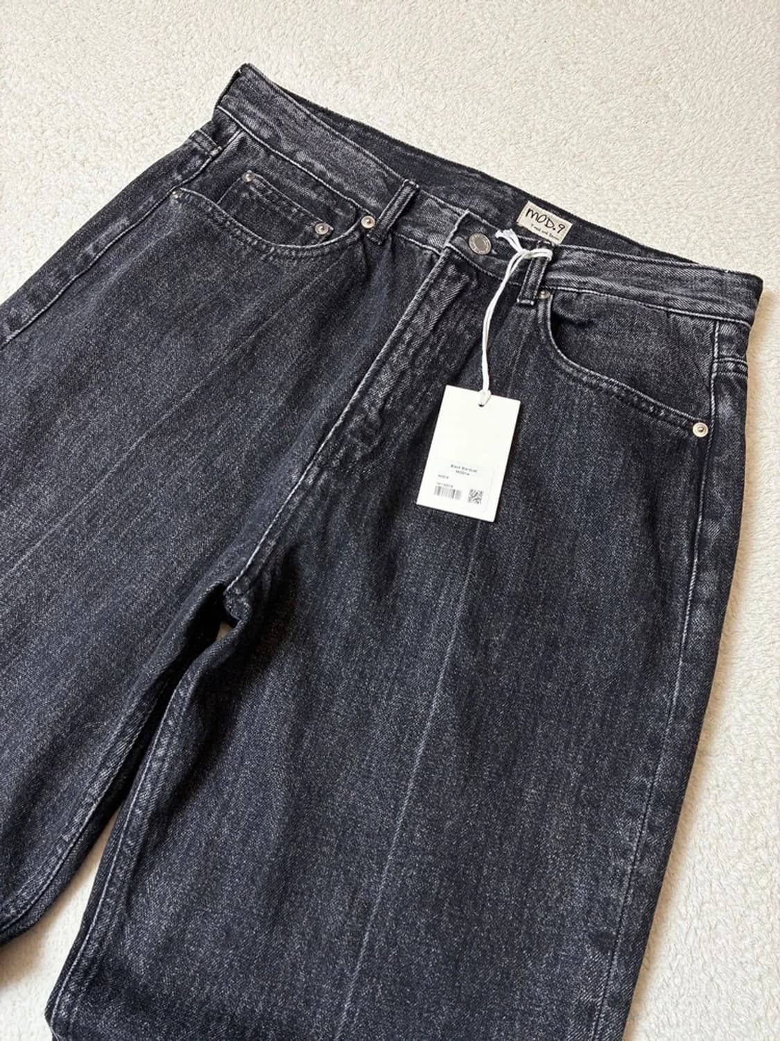 모드9 mod9 블랙 스타더스트 스트레이트 데님 팬츠 PN7655 상품이미지2