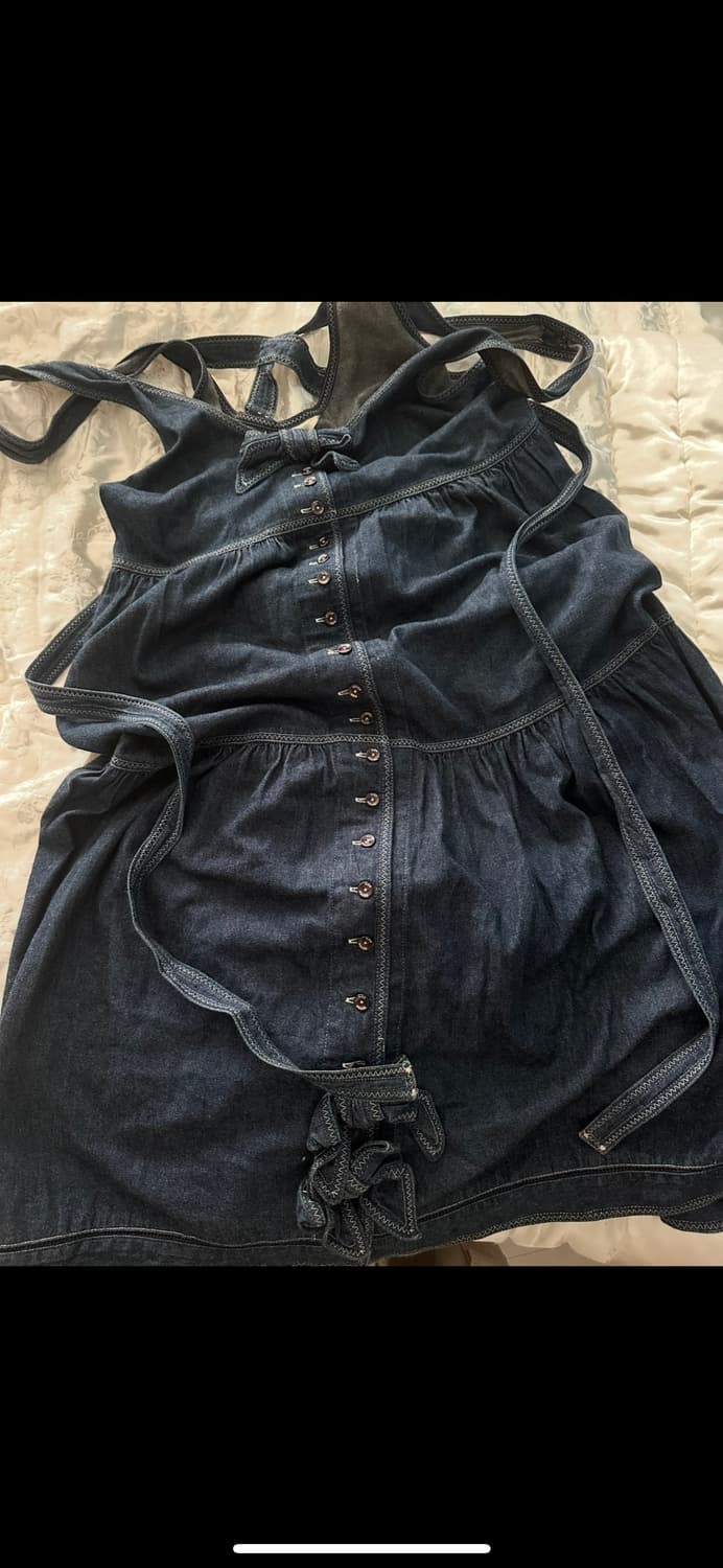 ribbon denim one-piece 상품이미지2