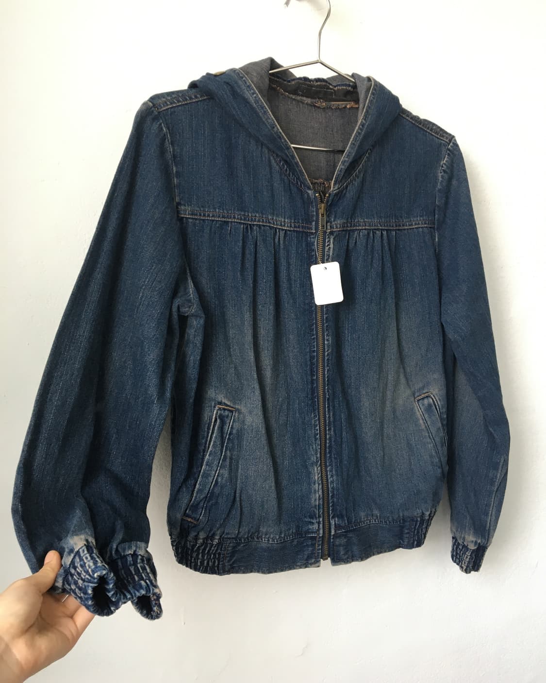 Washing denim hood zip up 상품이미지4