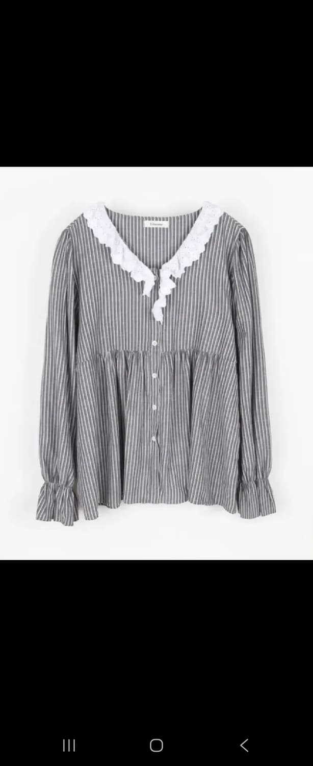 [품절 제품] 리넨느 melia stripe lace blouse 상품이미지5