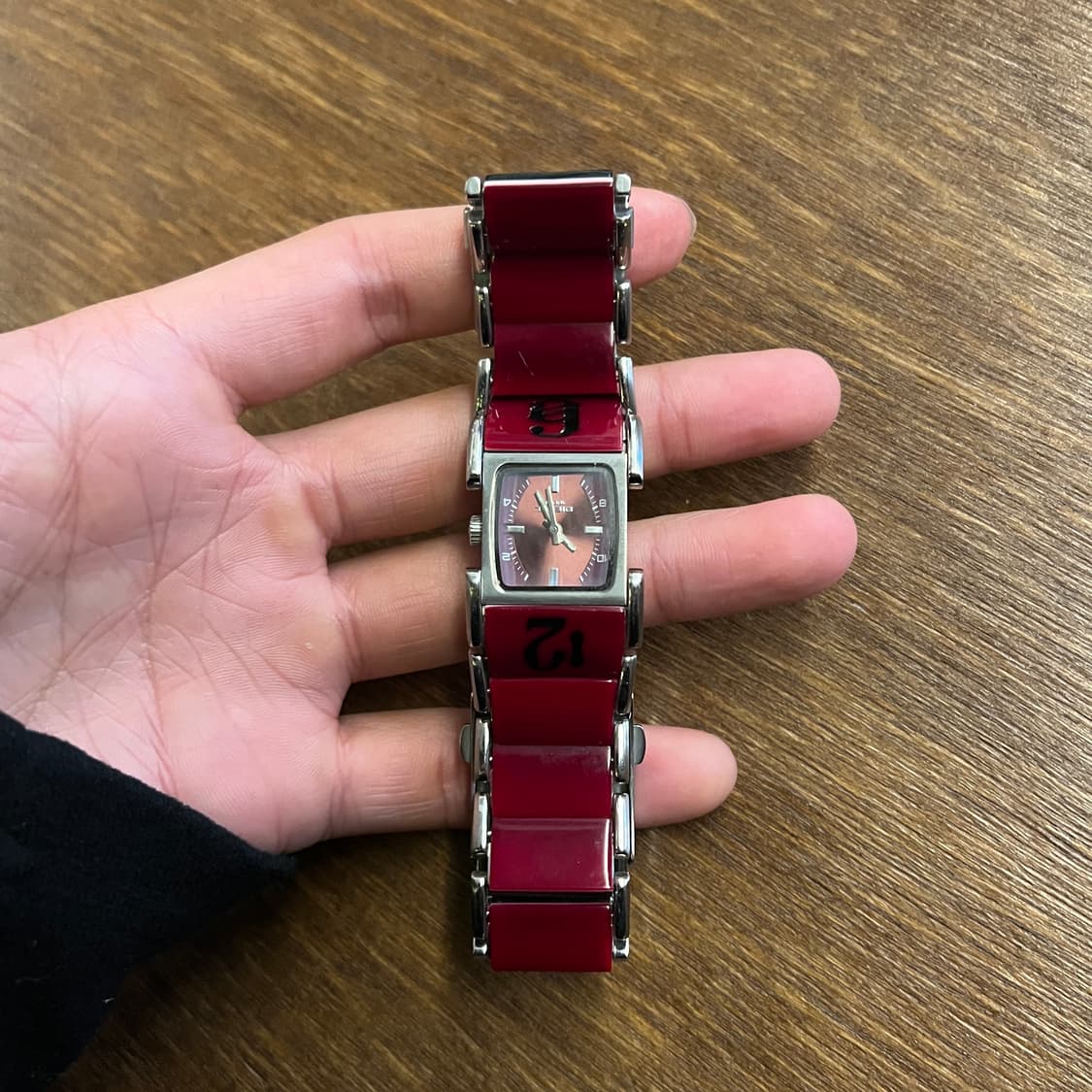 디젤 빈티지 희귀 와인컬러 메탈시계 상품이미지4