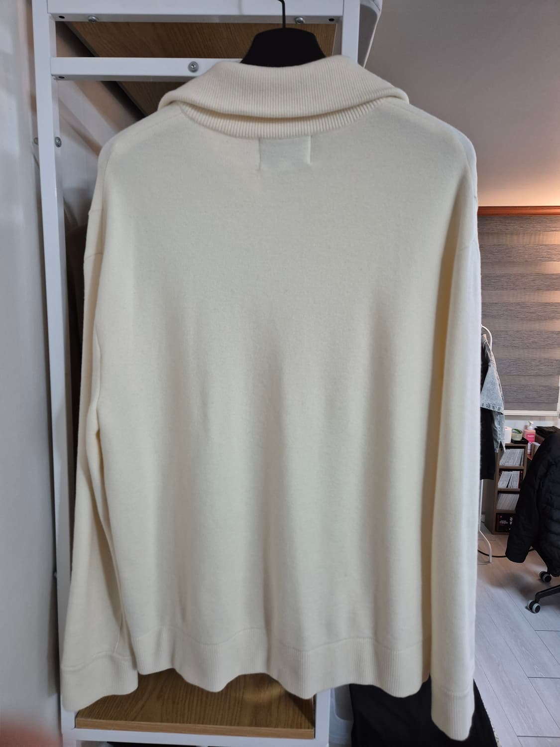 솔리드옴므 하프집업 카라 울 니트 50 아이보리 상품이미지3