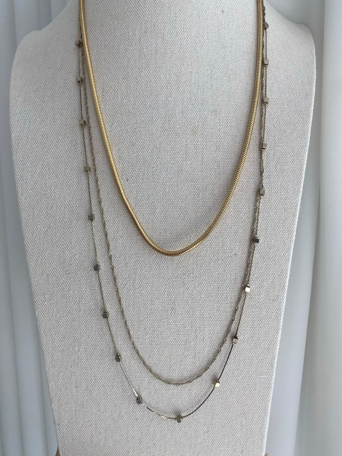 빈티지 레이어드 큐브 목걸이 상품이미지2