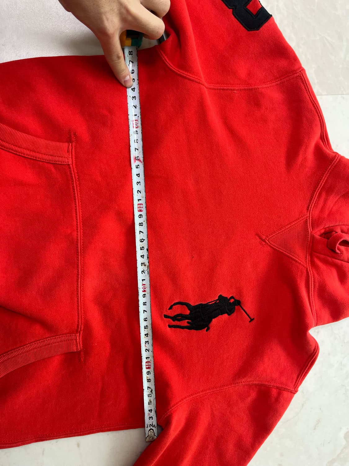 폴로 랄프로렌 레드오렌지 후드티 s 상품이미지3