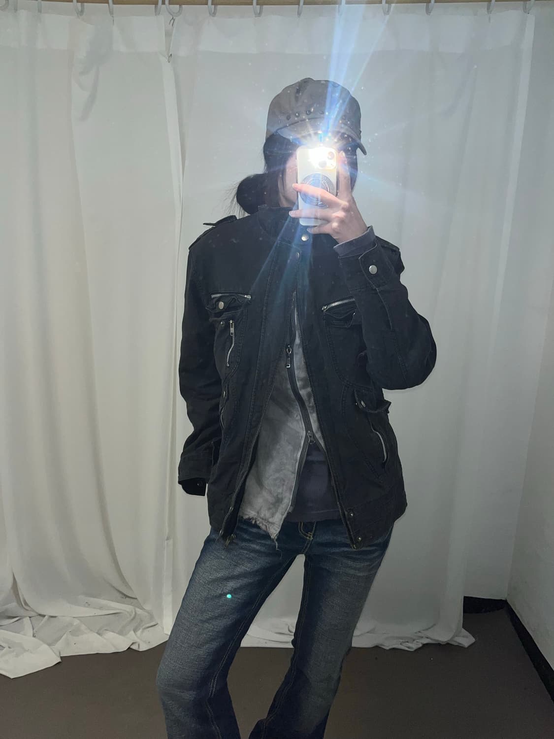 Y2K 차콜 유틸리티 자켓 상품이미지4