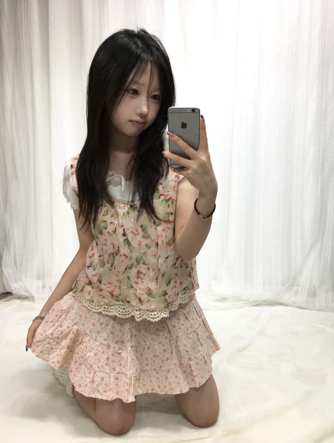 빈티지 벚꽃 소녀 연핑크 코디세트 상품이미지4