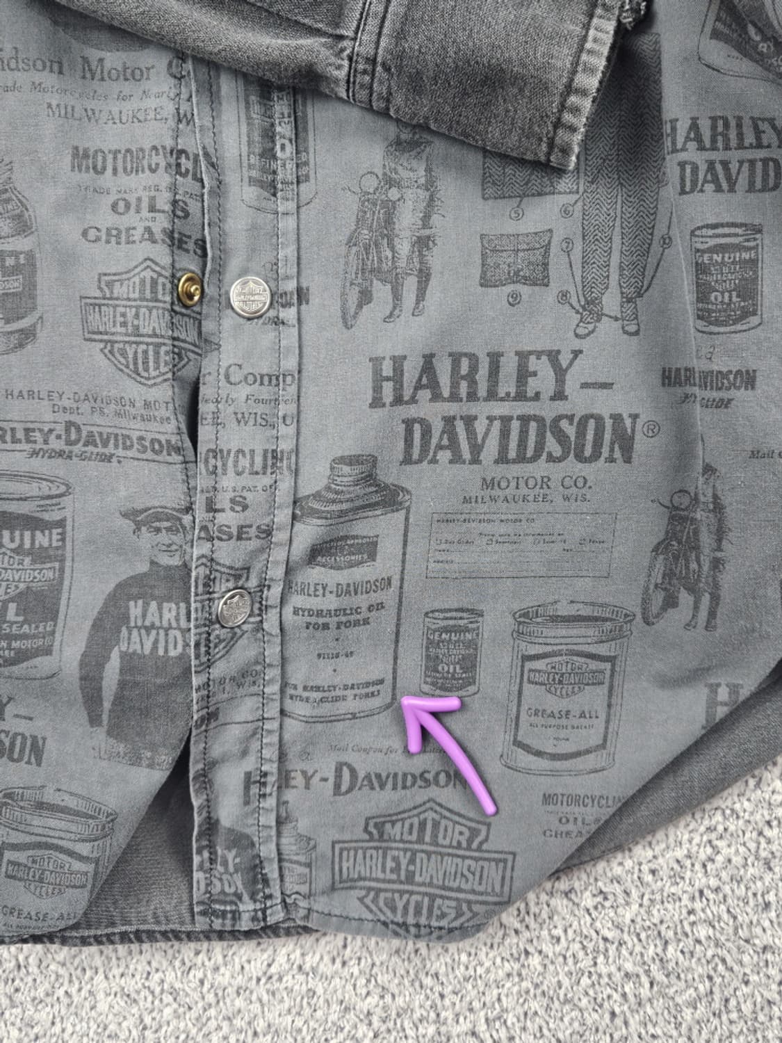 MADE IN ITALY 할리데이비슨 패턴 셔츠 ( L ) / 10473 상품이미지9