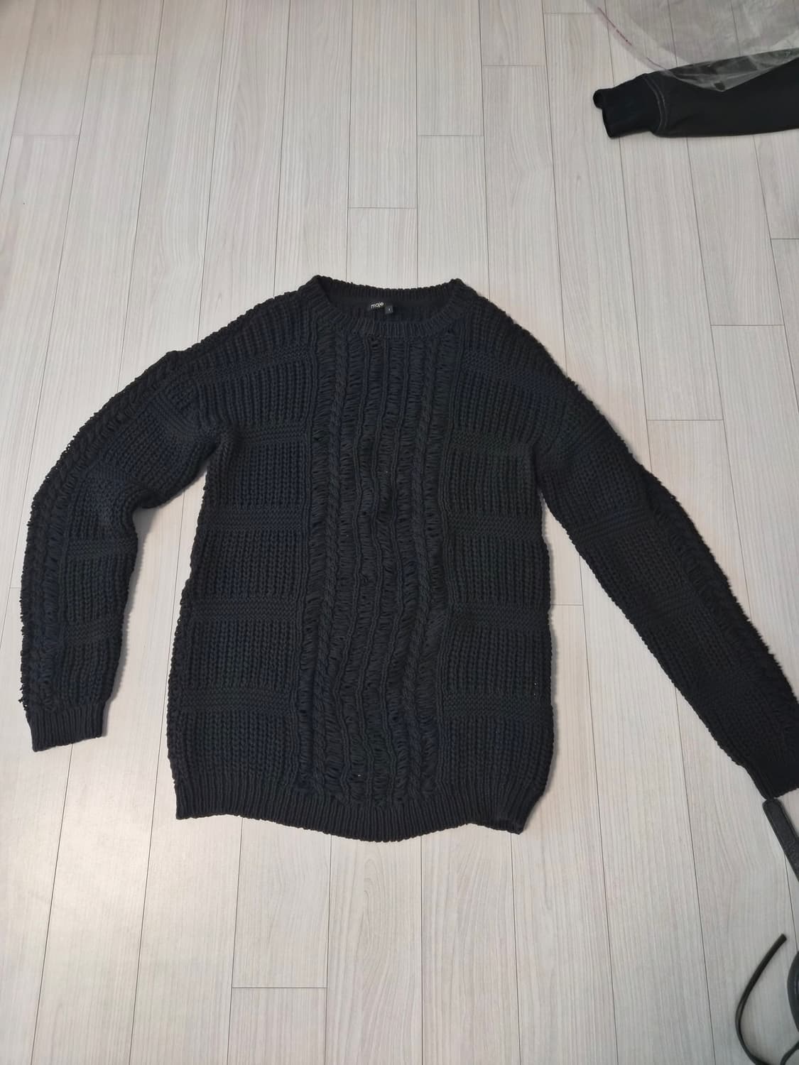 [Maje] 마쥬 정품 블랙 펀칭 꽈배기 니트 (사이즈 1) 상품이미지2