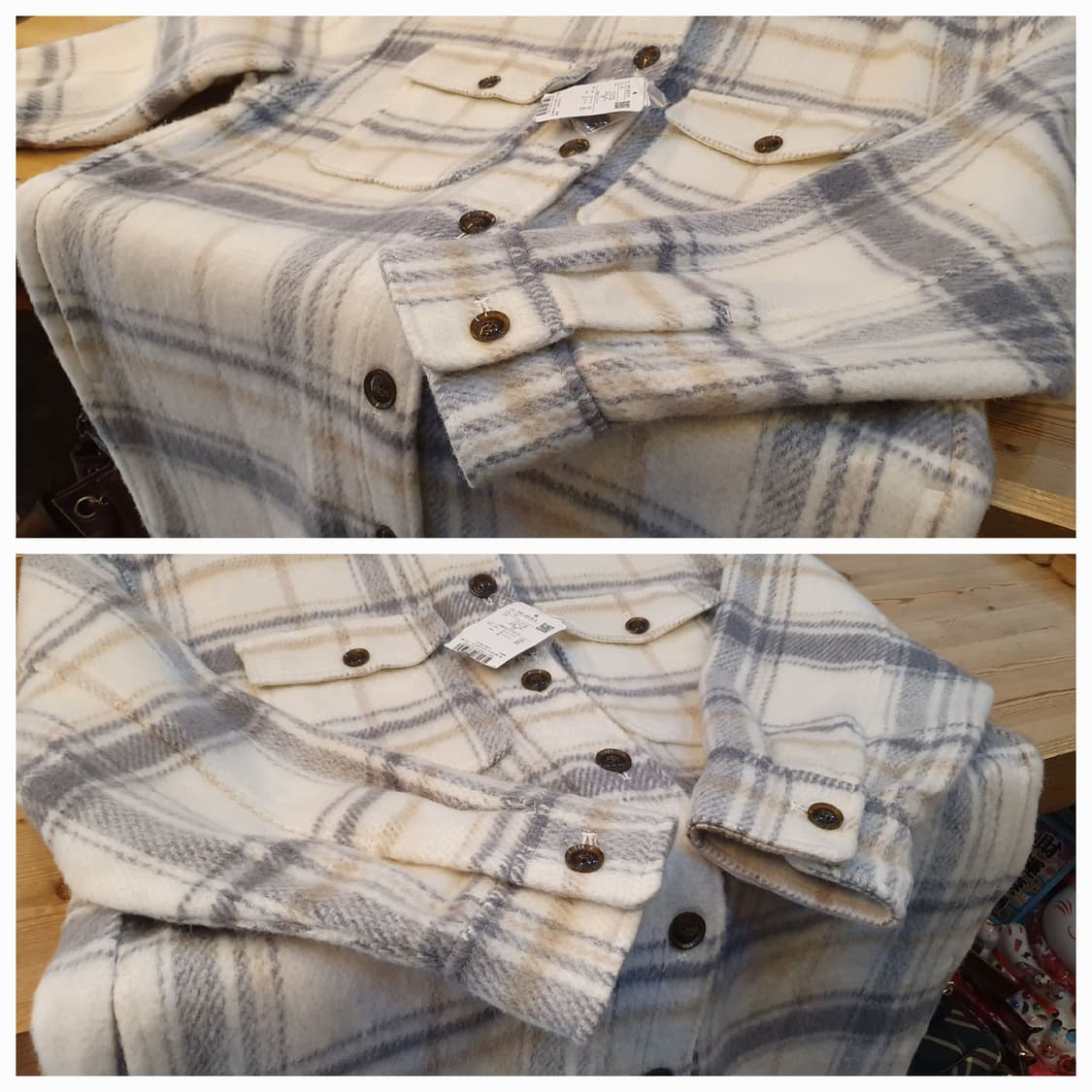 66/77.Vis 울 체크코트 상품이미지4