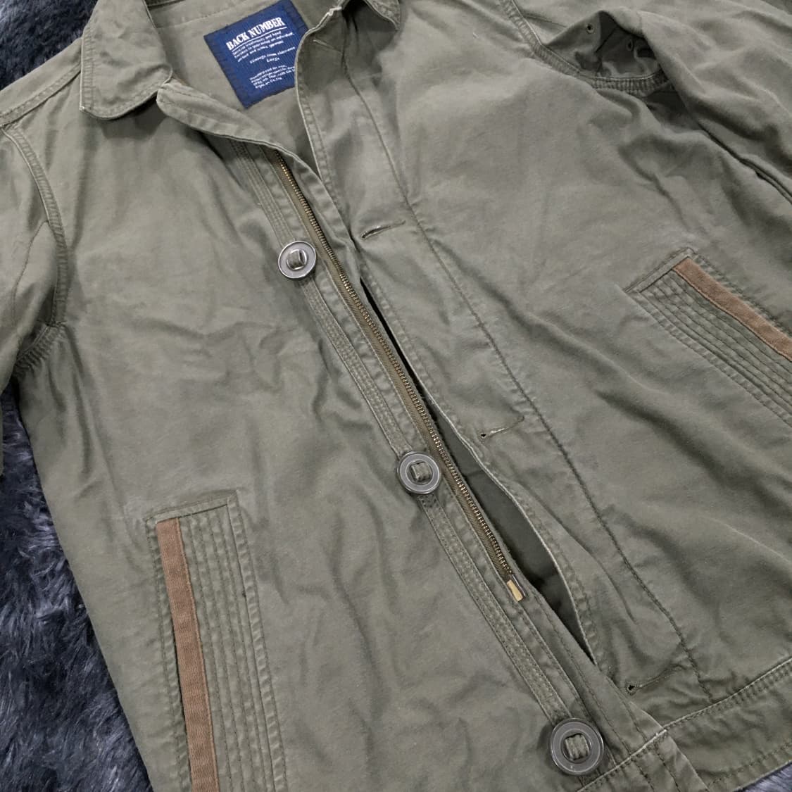 투티/0342 BLACK NUMBER 카키 면 자켓 디테일 유니크 셔츠 상품이미지4