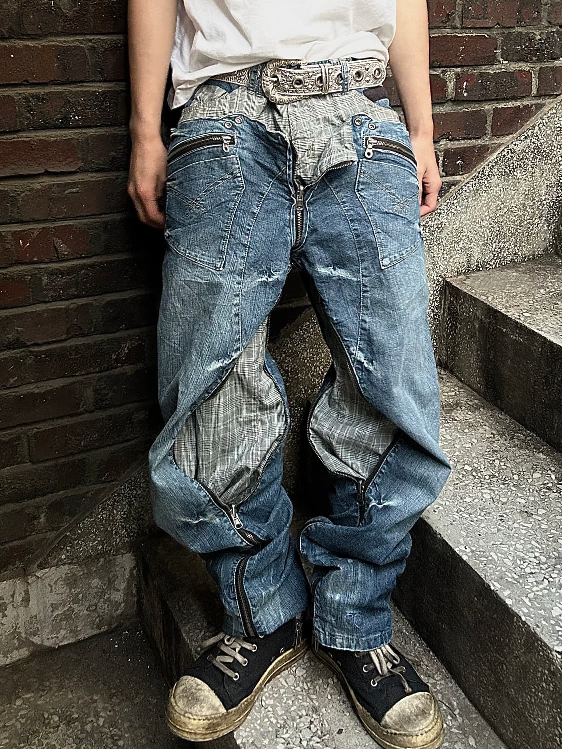 *rare* 2000s Ppfm 기믹 트랜스폼 데님팬츠 상품이미지2