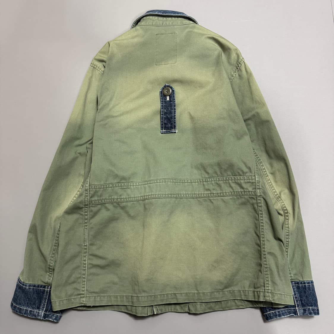 아비렉스 PX 카키컬러 데님 패치 워크 가공 워시드 코튼 헌팅 자켓 상품이미지6