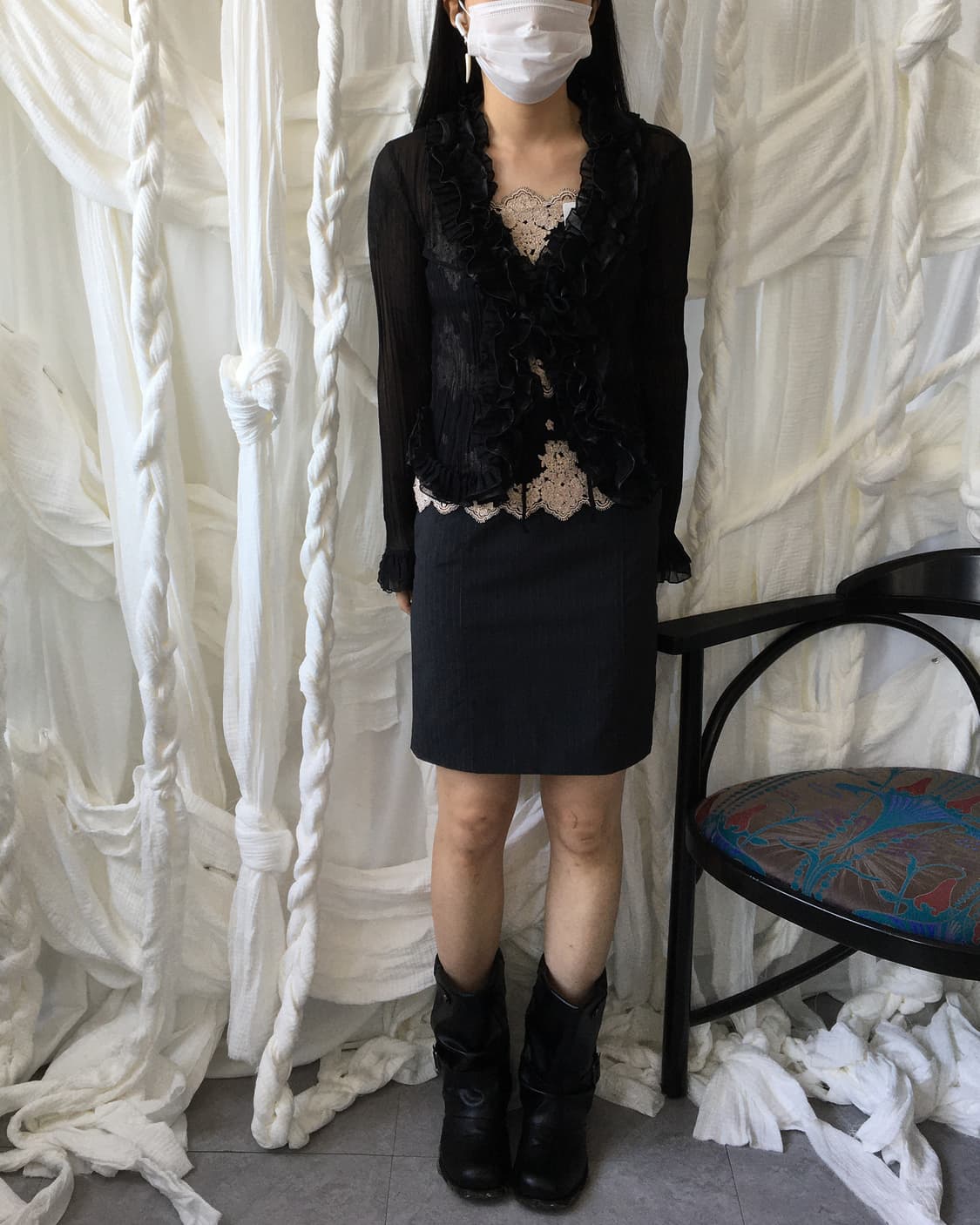 Ruffle point pleats cardigan 상품이미지10