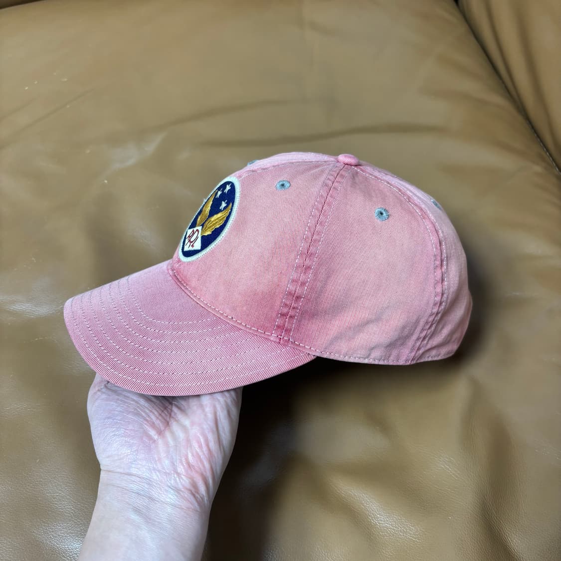 RRL 더블알엘 랄프로렌 폴로 윙로고 6패널 볼캡 모자 워시드 레드 상품이미지4