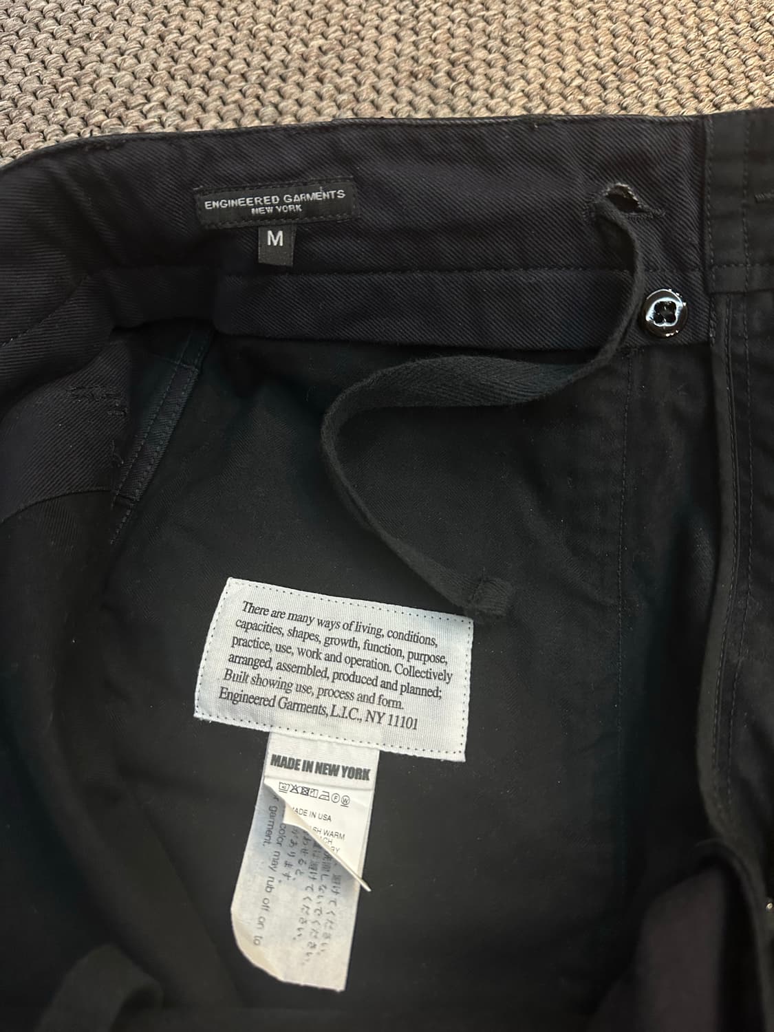 엔지니어드가먼츠 퍼티그팬츠 블랙 m사이즈 상품이미지7