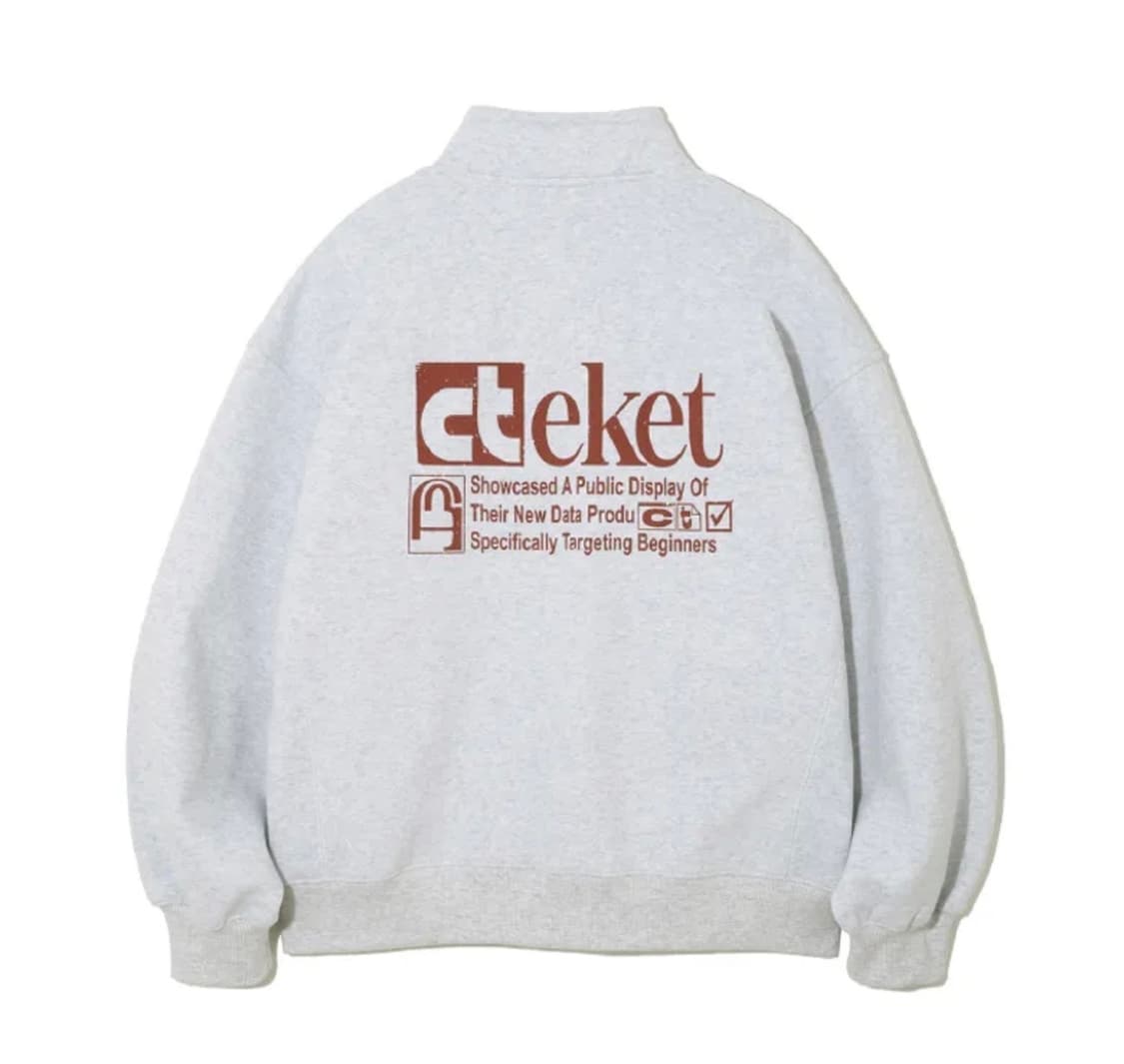 [M] 테켓 하프집업 맨투맨 멜란지 그레이 상품이미지1