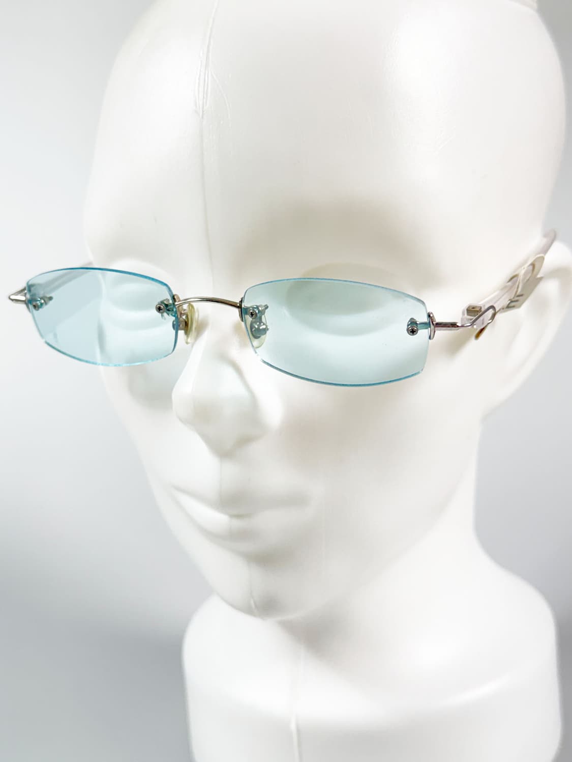 LUXE 무테 스퀘어 프레임 빈티지 틴트 안경 상품이미지8