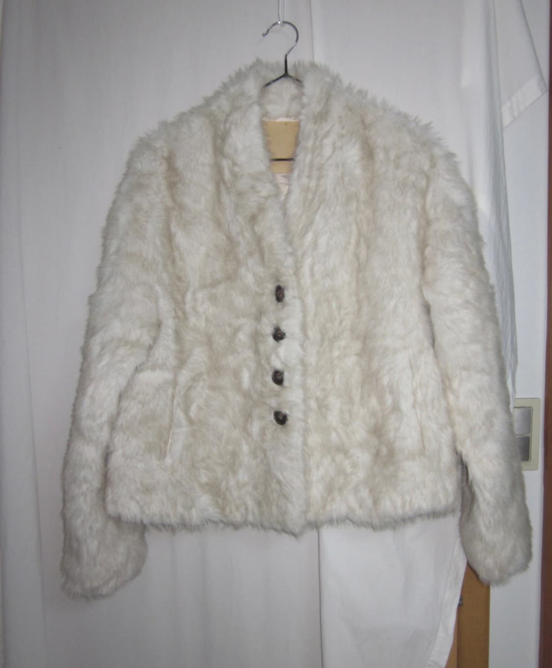 키이라 아이보리&베이지 퍼 자켓 상품이미지4