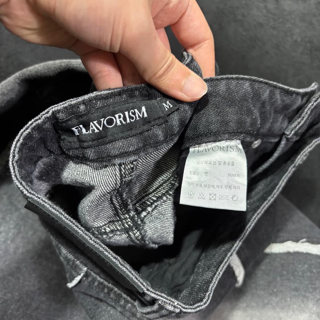 M 플레이버리즘 컷오프 블리치 워시드 데님팬츠 상품이미지4