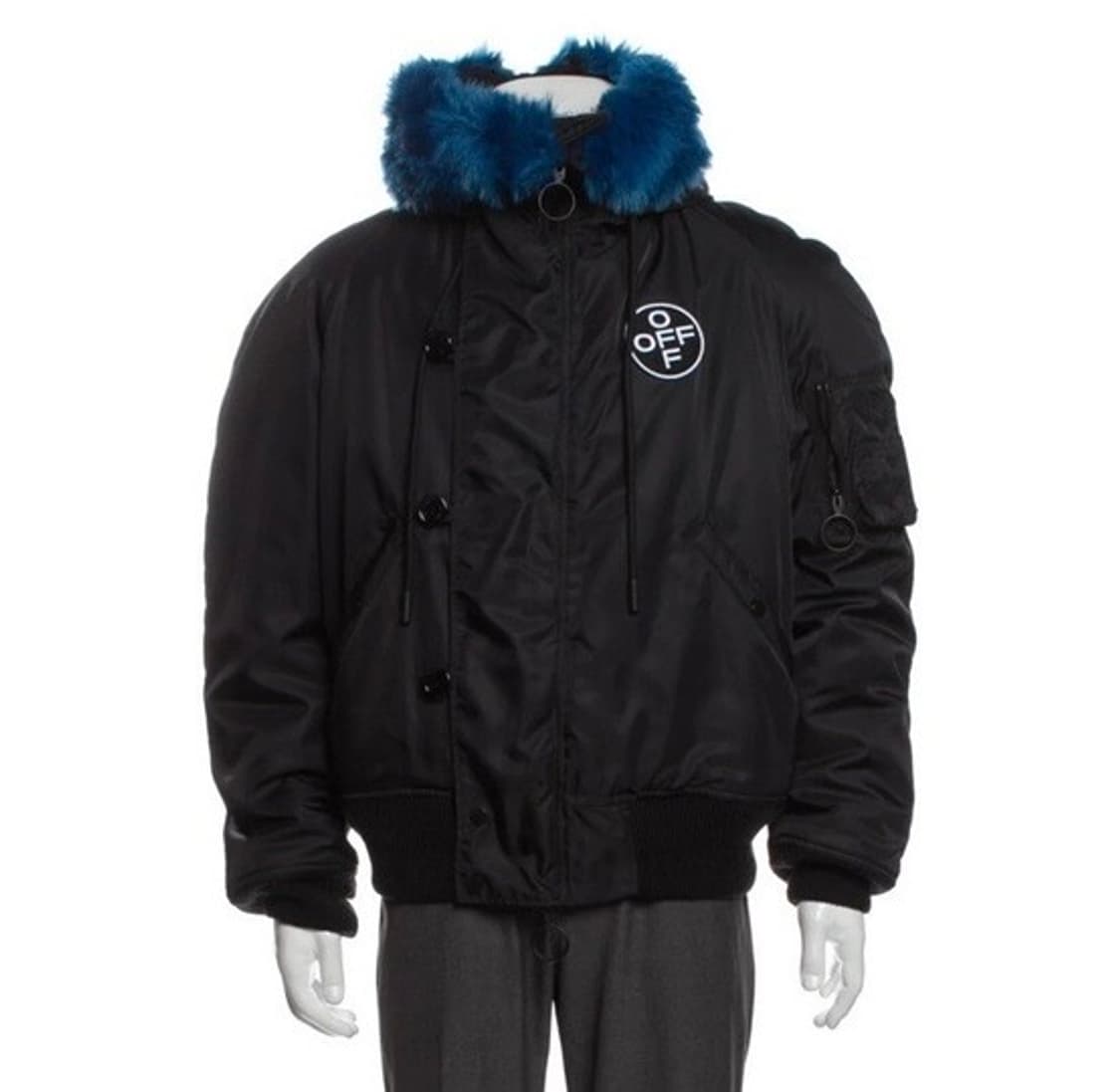 오프화이트 블루 퍼 자켓 S 상품이미지1