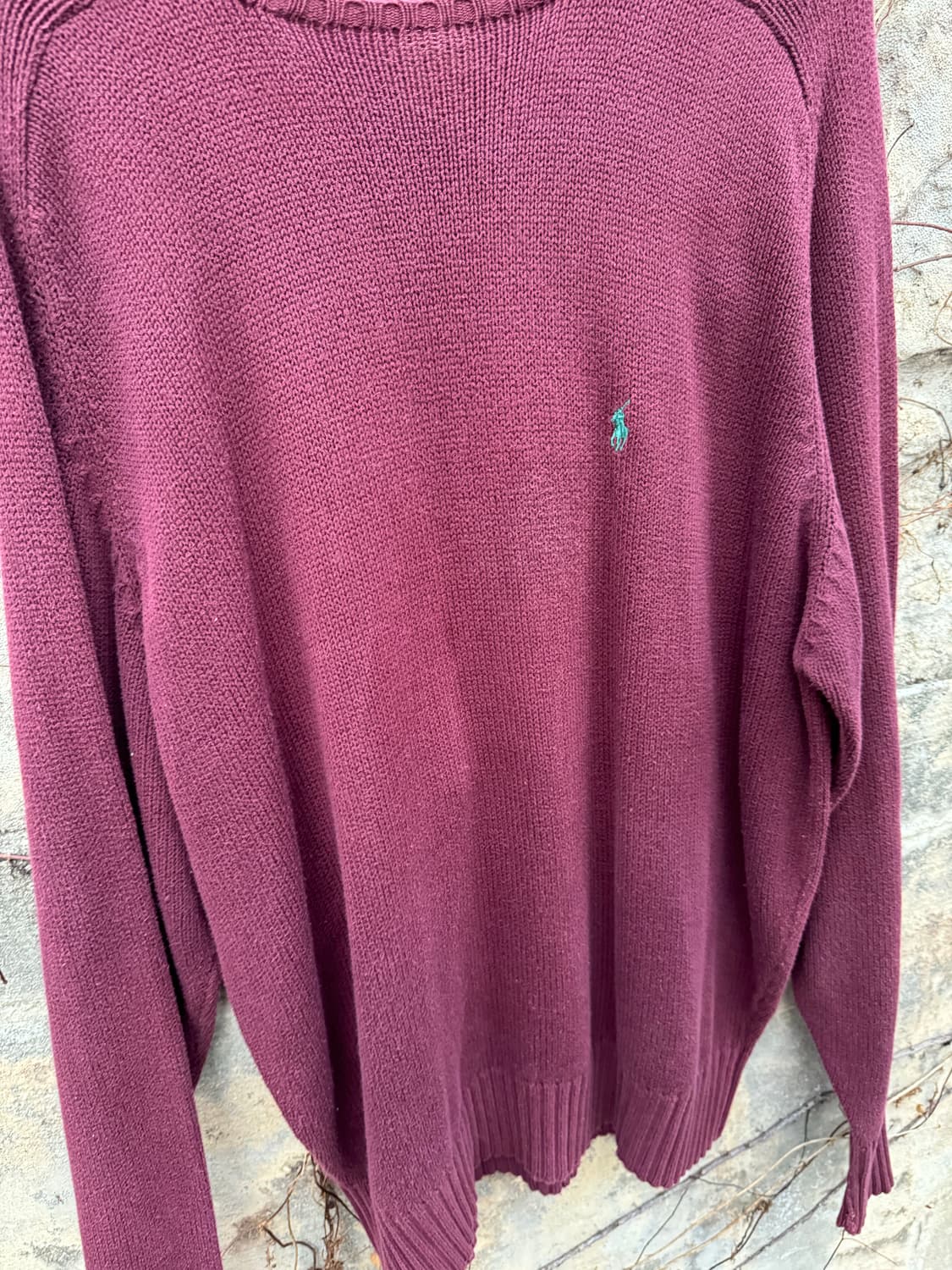 80s 폴로 랄프로렌 빈티지 니트 빅사이즈 버건디 상품이미지3