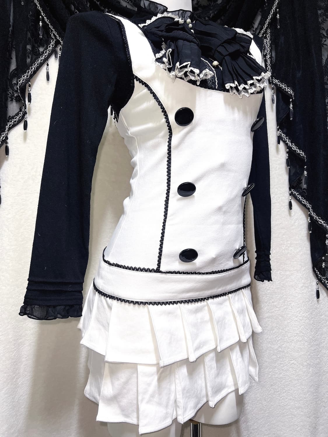 트랄라라 플리츠 멜빵 스커트 탑원피스 로맨틱갸루 로걀 키치 펑크 히메 상품이미지2