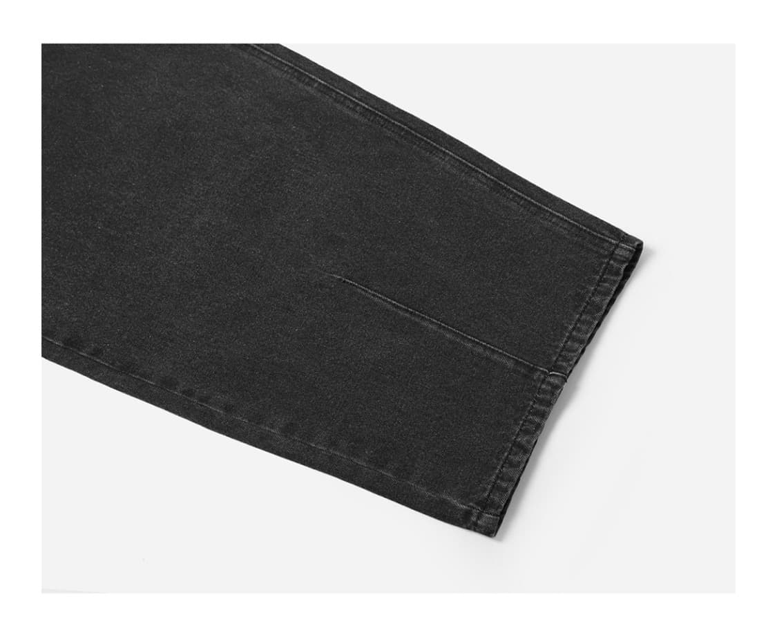 어반드레스 비아스 핀턱 데님 팬츠 블랙 상품이미지3