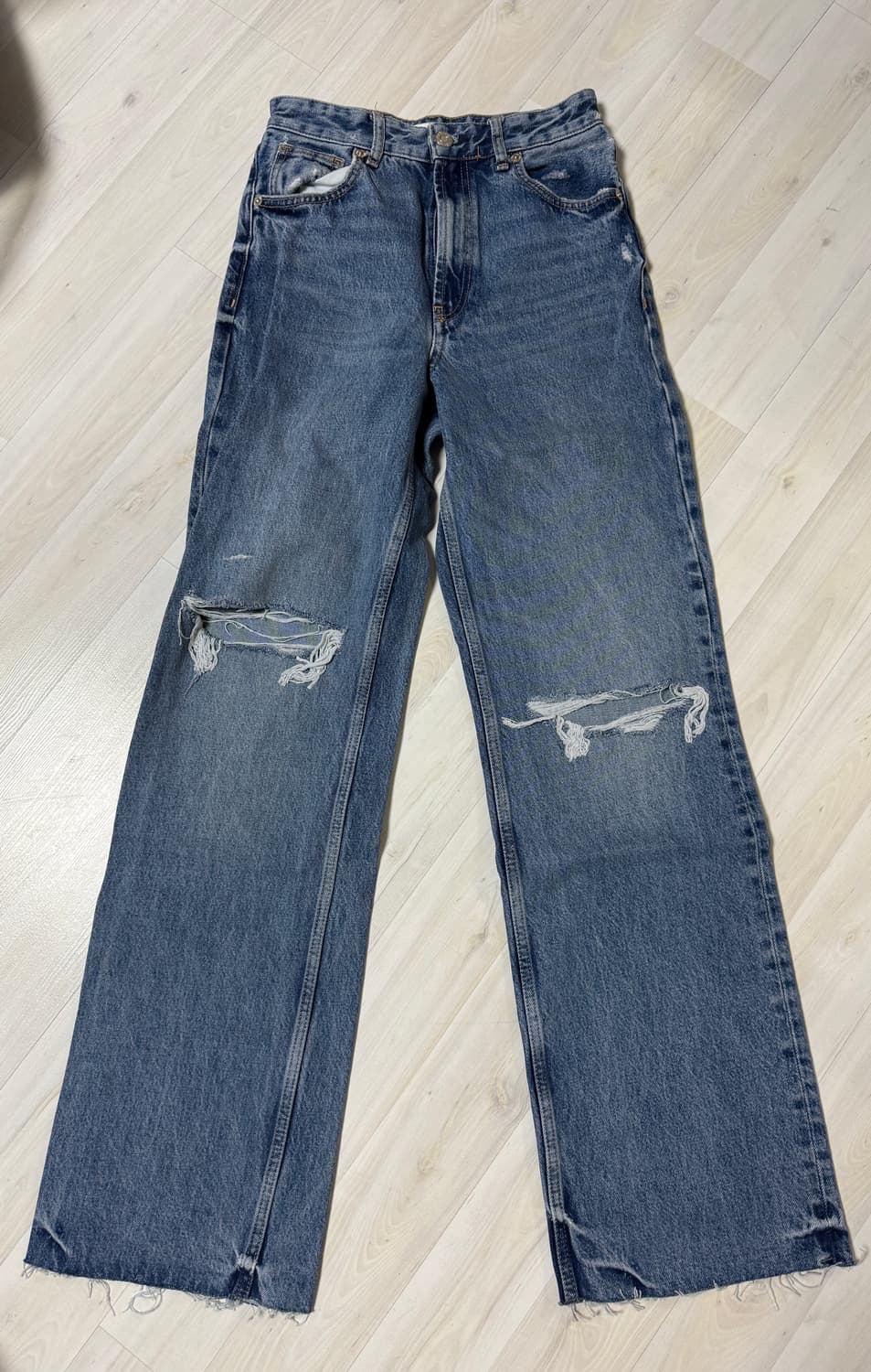 자라 와이드 디스트로이드 진 블루 상품이미지4