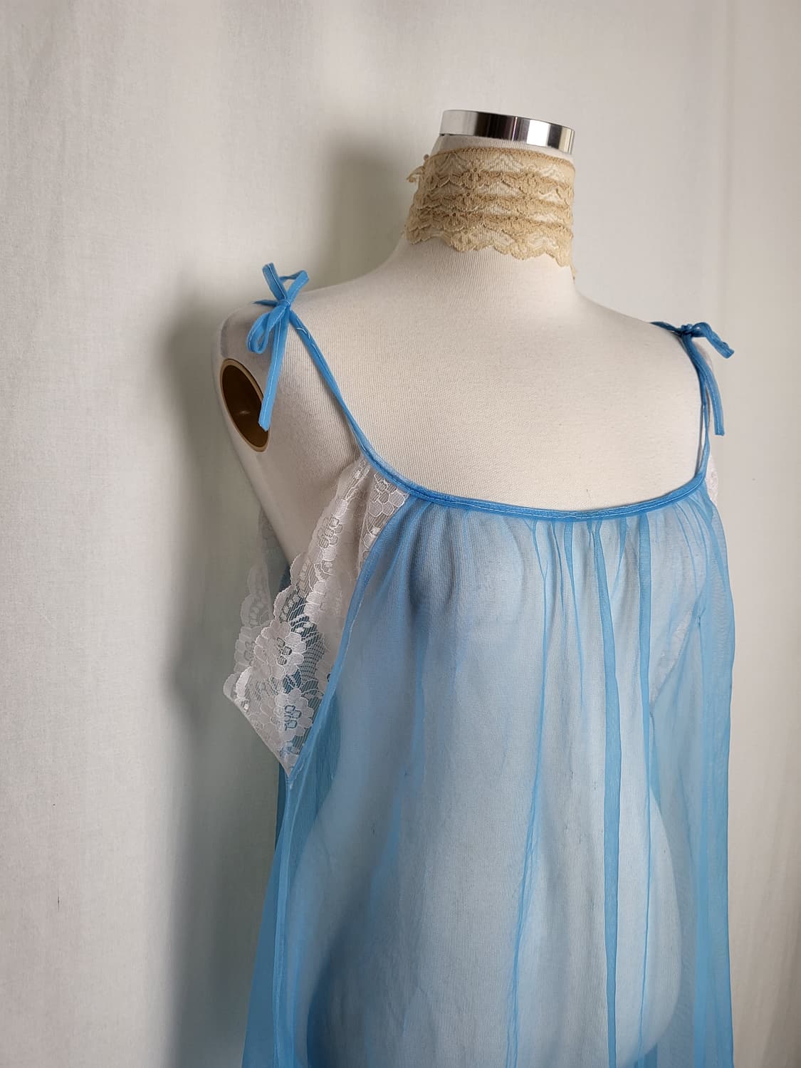 빈티지 시스루 롱 슬립 드레스 상품이미지3