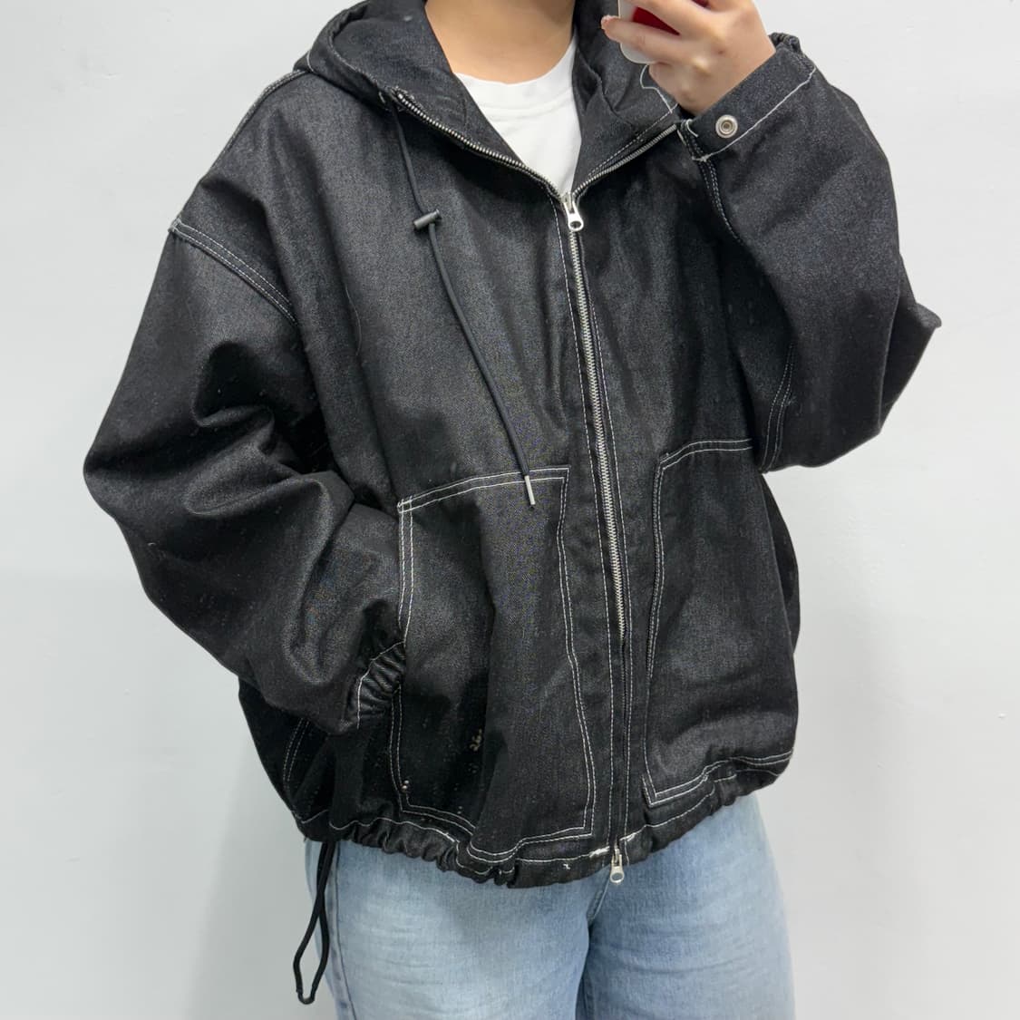 파머스마켓 오버사이즈 인디고 후드 데님 상품이미지1