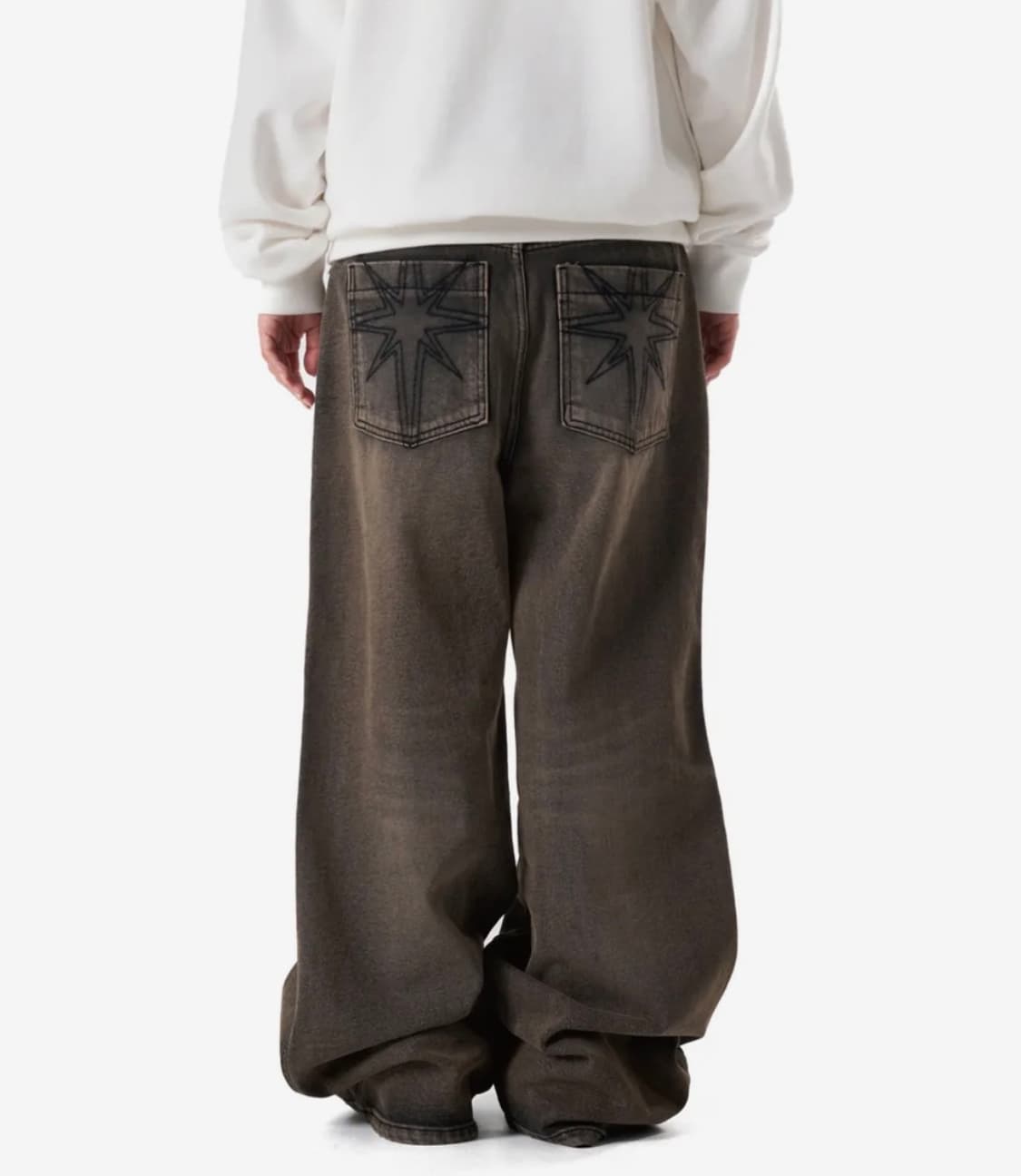 이우가마카라스 니들워크 데님 팬츠 1size 상품이미지3