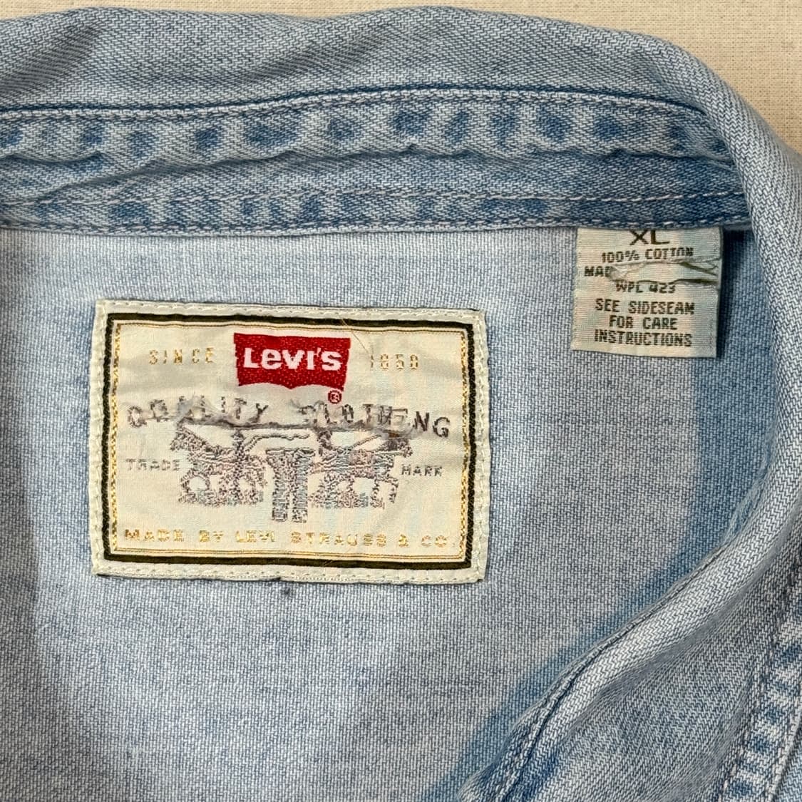 XL) 리바이스 투포켓 워크 데님 셔츠 자켓 T버튼 타입 L80 상품이미지7