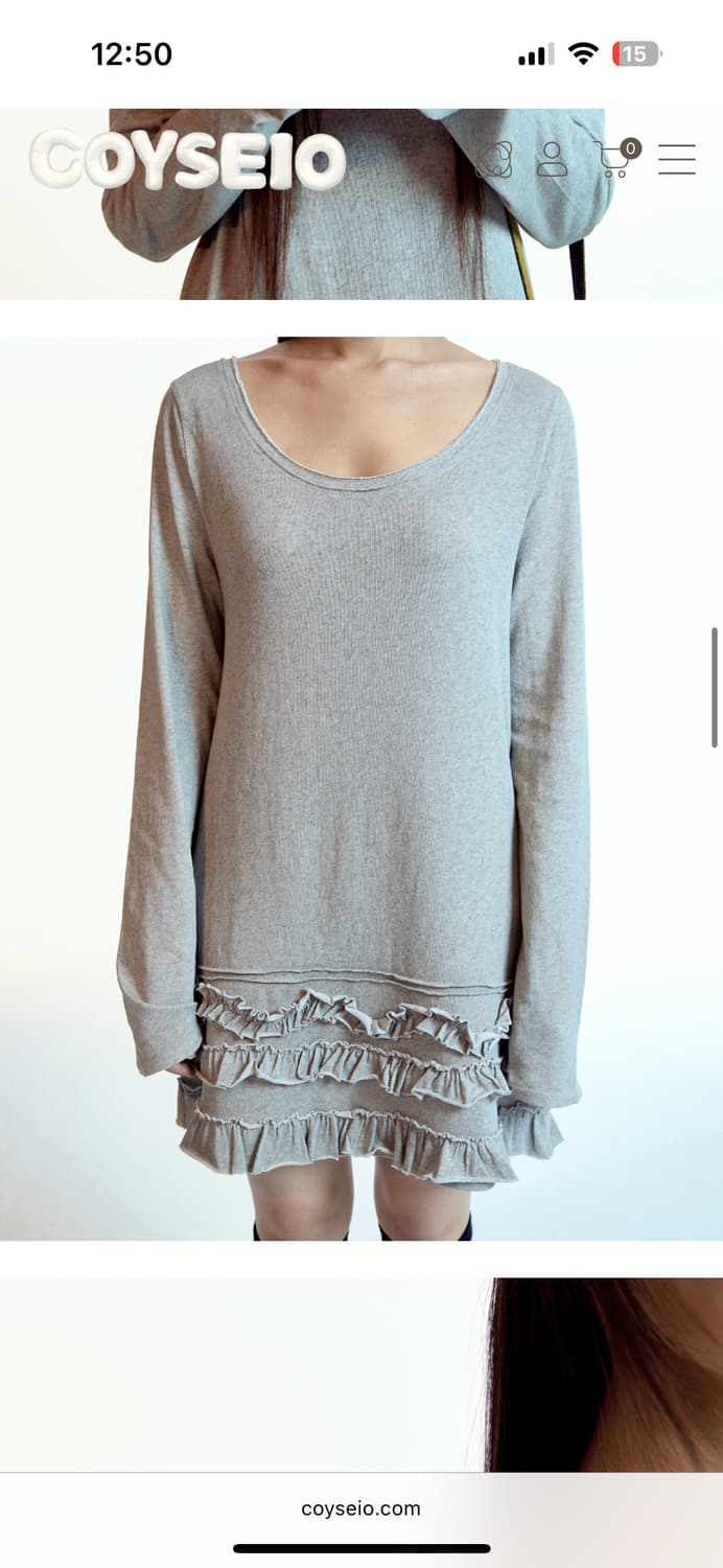 코이세이오 프릴 드레스 라이트 그레이 상품이미지3