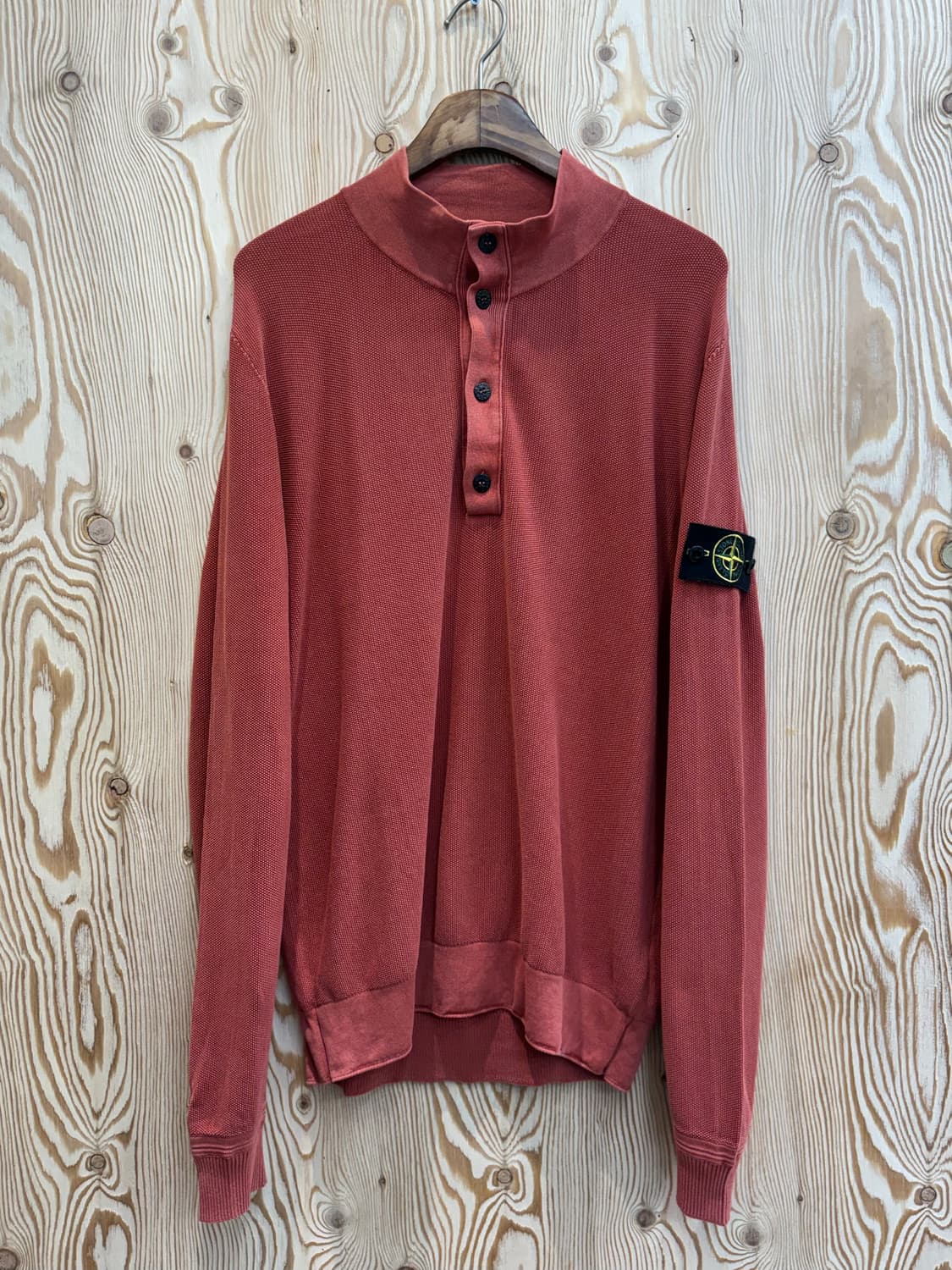 스톤아일랜드 패치 로고 하프버튼 슬리브 상품이미지1