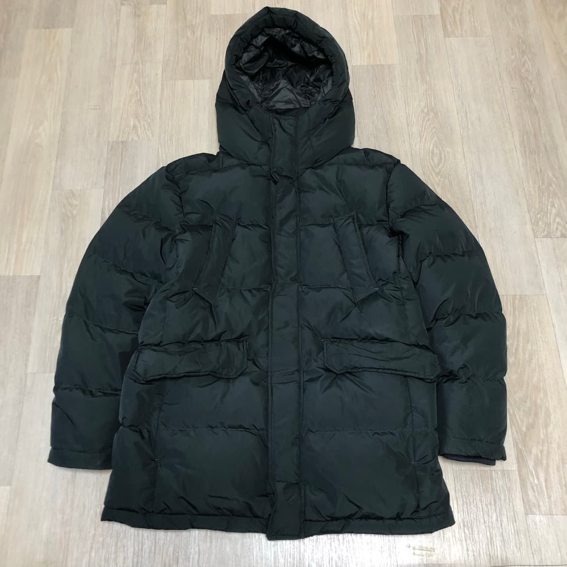 (100) 에디션 덕다운 캐주얼 퀼팅 사파리 패딩 점퍼 그린 상품이미지1