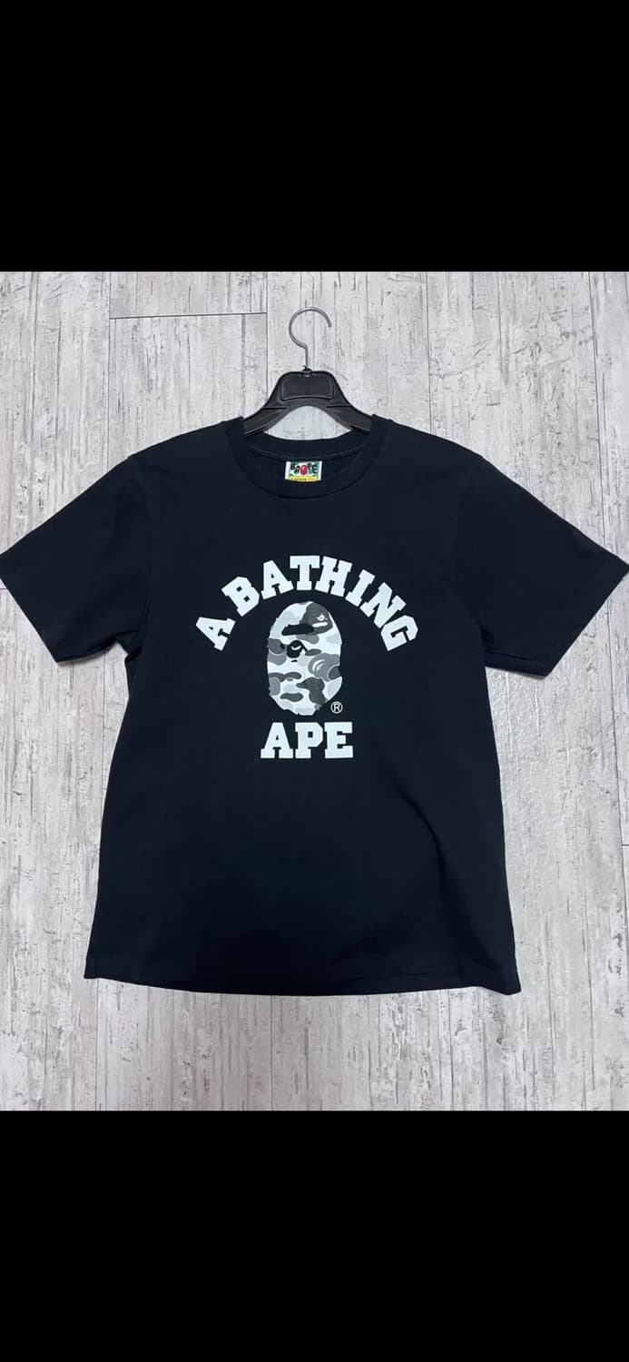 BAPE 베이프 ABC 카모 컬리지 블랙 티셔츠 상품이미지2