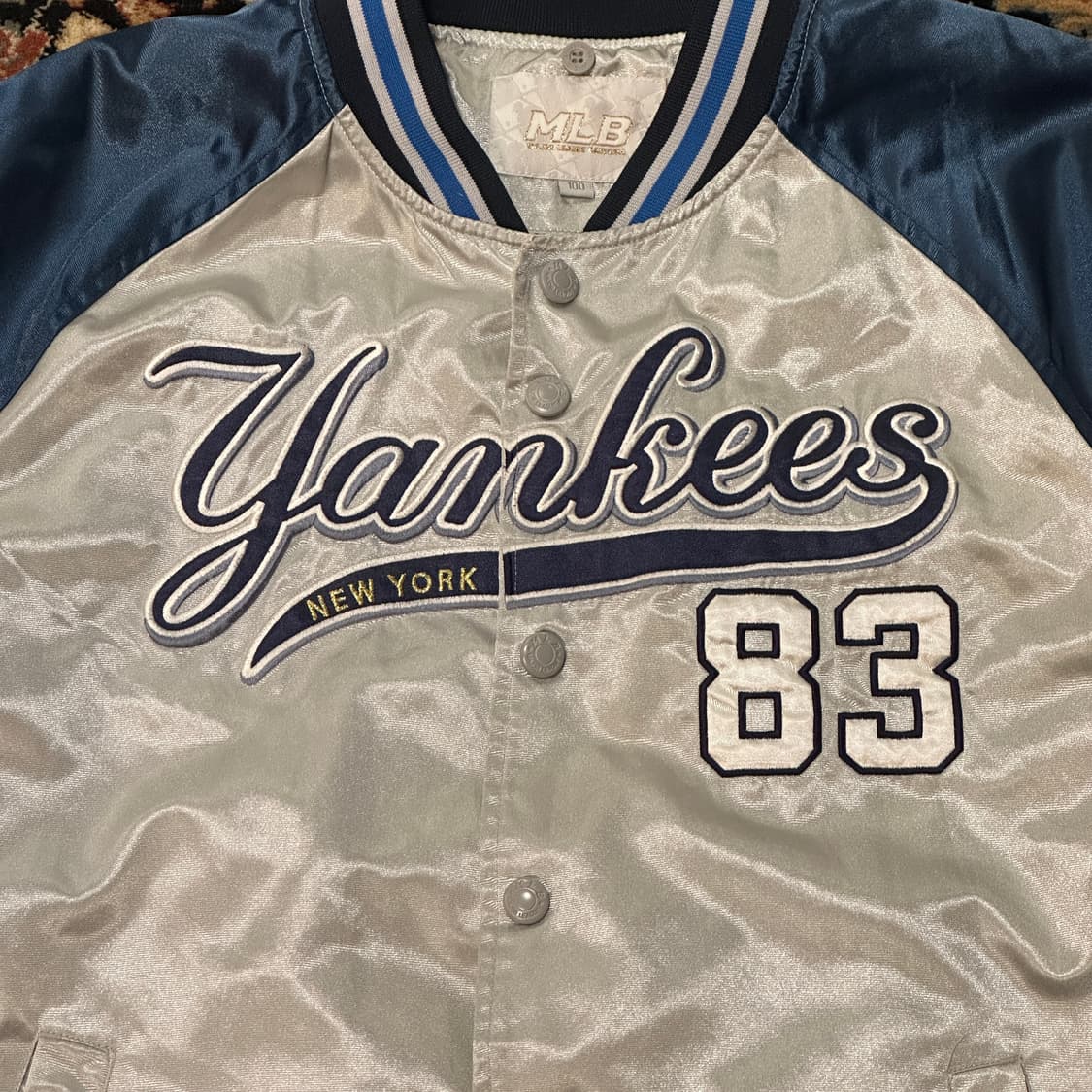 MLB (2006) 뉴욕 양키스 새틴 바시티 자켓 (L-XL) 상품이미지2