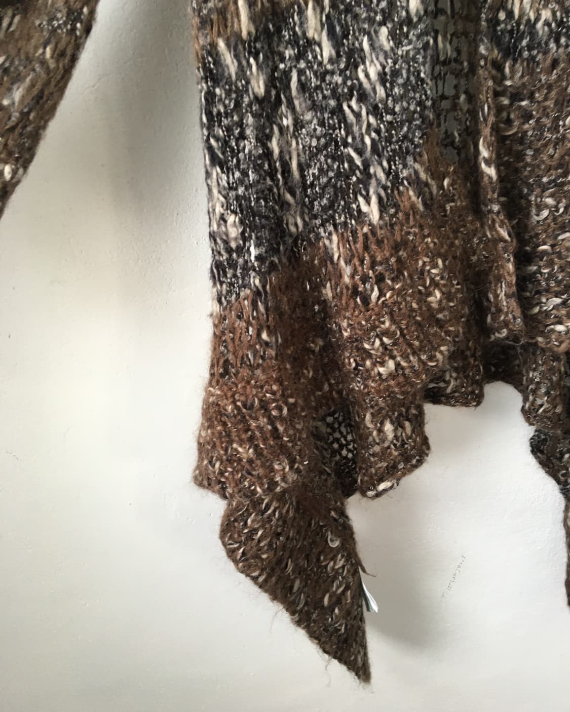 Drape unbalanced open knit cardigan 상품이미지4