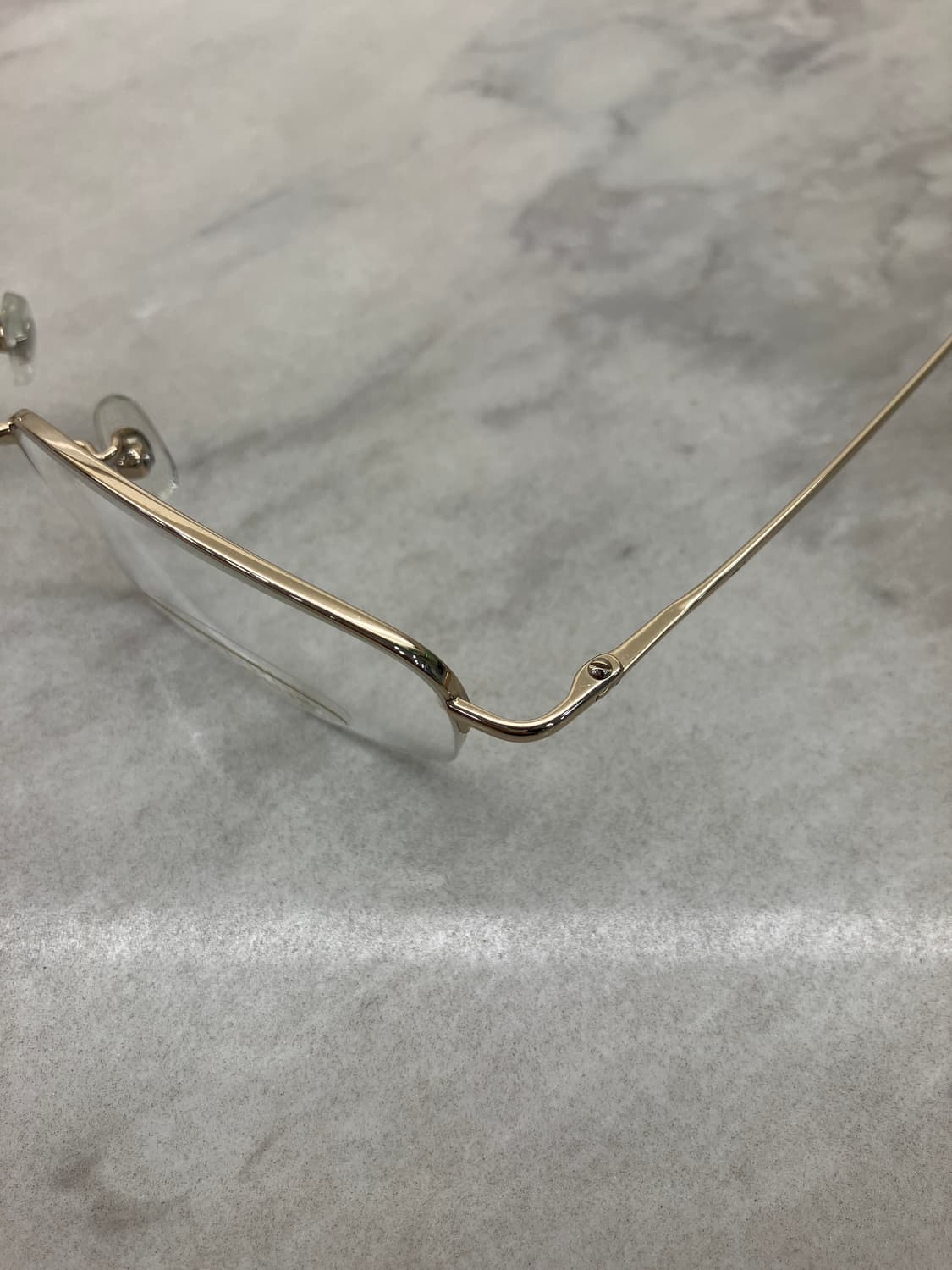 리조 RIJO 빈티지 골드 스퀘어 반무테 안경 상품이미지2