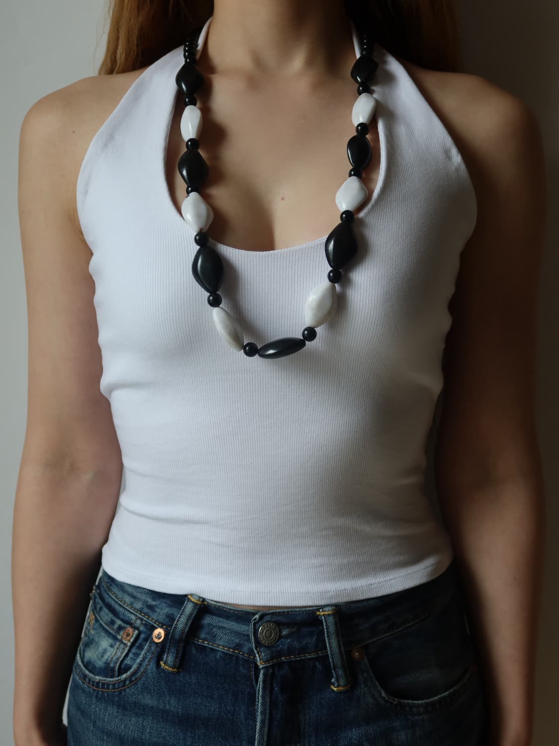 monochrome chunky bead necklace 상품이미지2