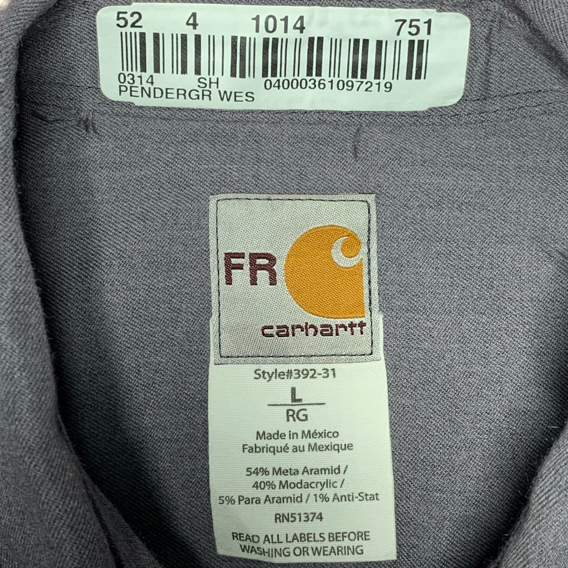 [L] 칼하트 FR 워크셔츠 그레이 상품이미지4