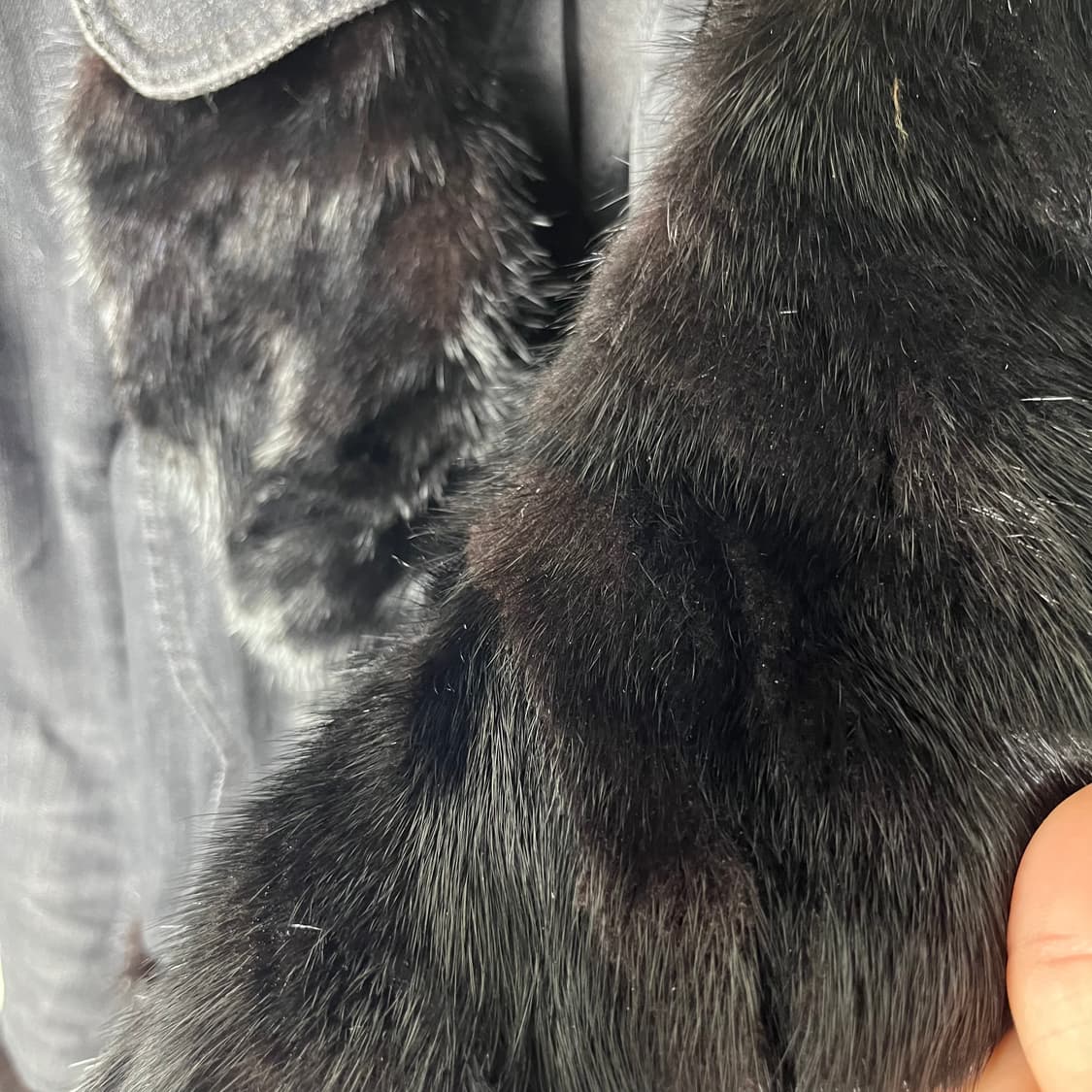 [VTG] 데님 앤 밍크퍼 드레이프 자켓 상품이미지5