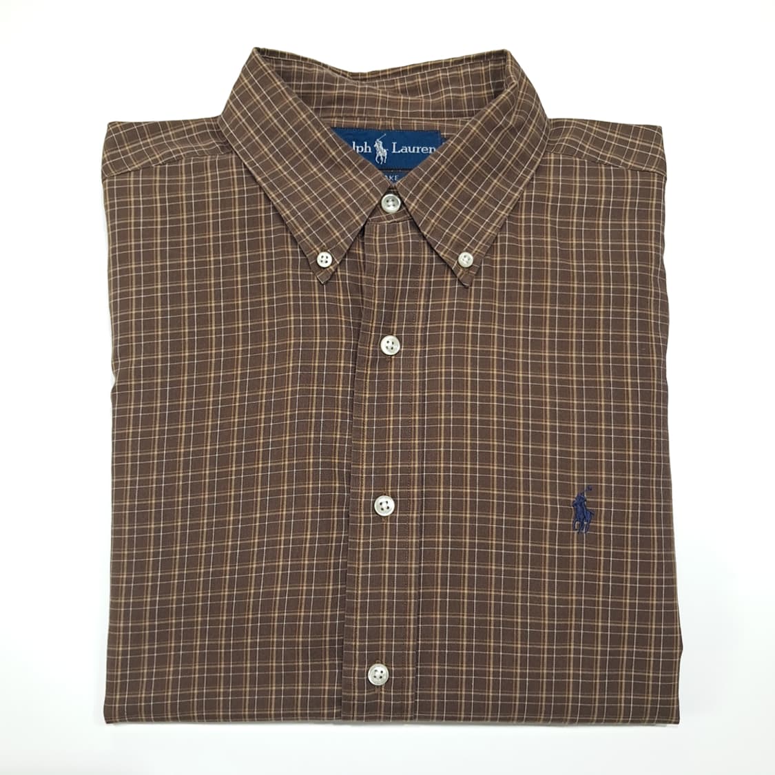 CL507 L 폴로 90s 코튼 블레이크 브라운 태터솔 체크 셔츠 남방 상품이미지7