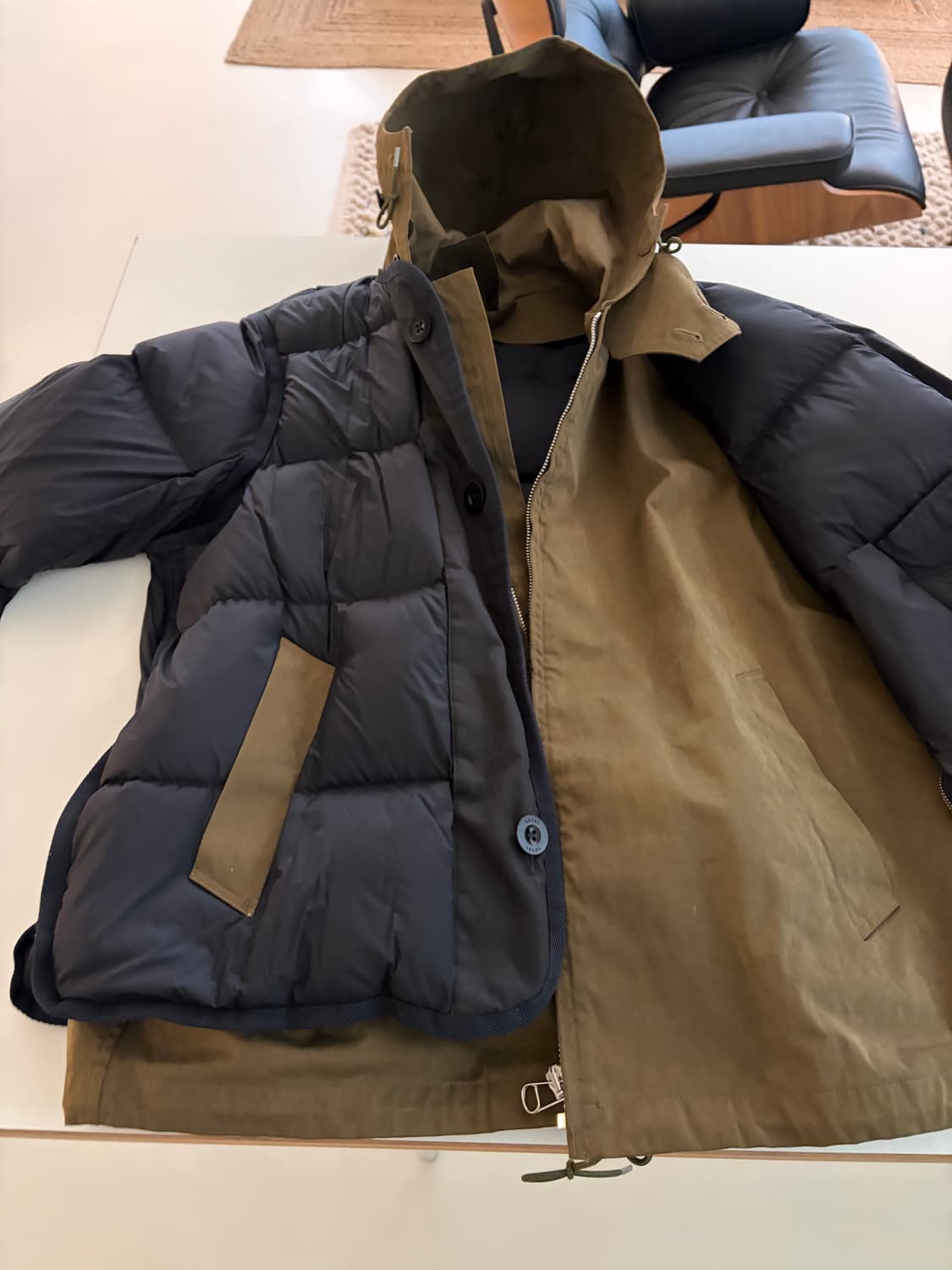 sacai x tenc 콜라보 레이어드 패딩 상품이미지4