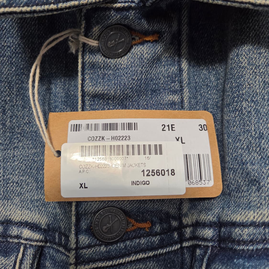 [새상품/XL]김원중 착용 아페쎄 vest us jean 청자켓 상품이미지3