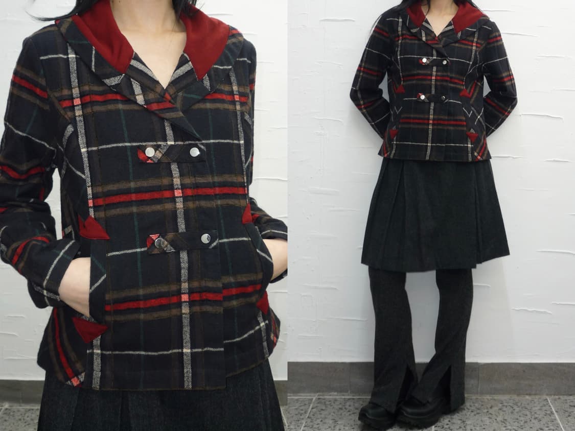 red Check pattern jacket 상품이미지1