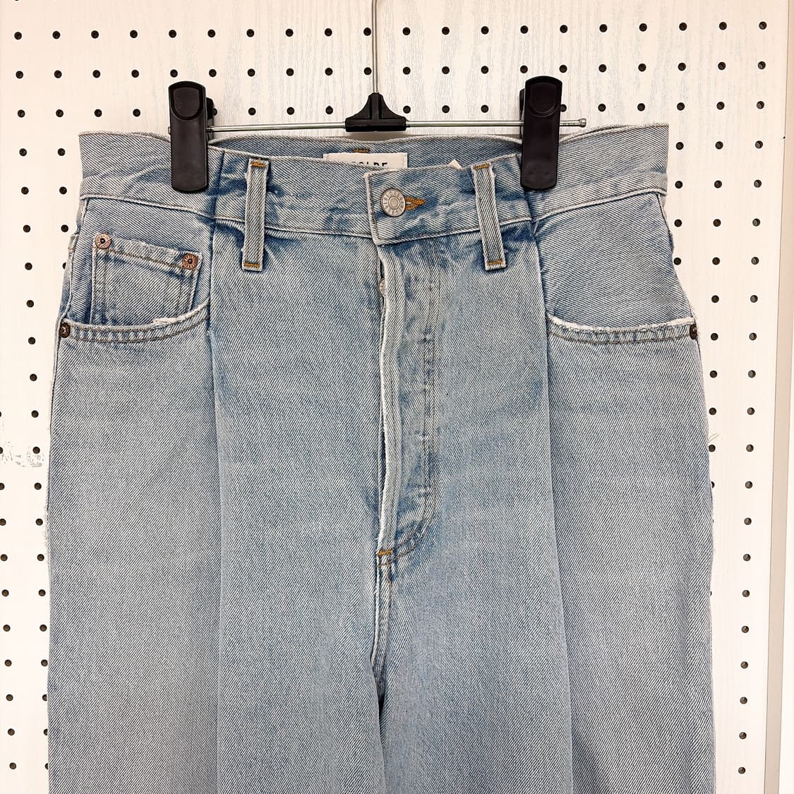 (정품/새상품) AGOLDE 에이골디 여성 연청 플리츠 웨이스트밴드 데님 상품이미지2