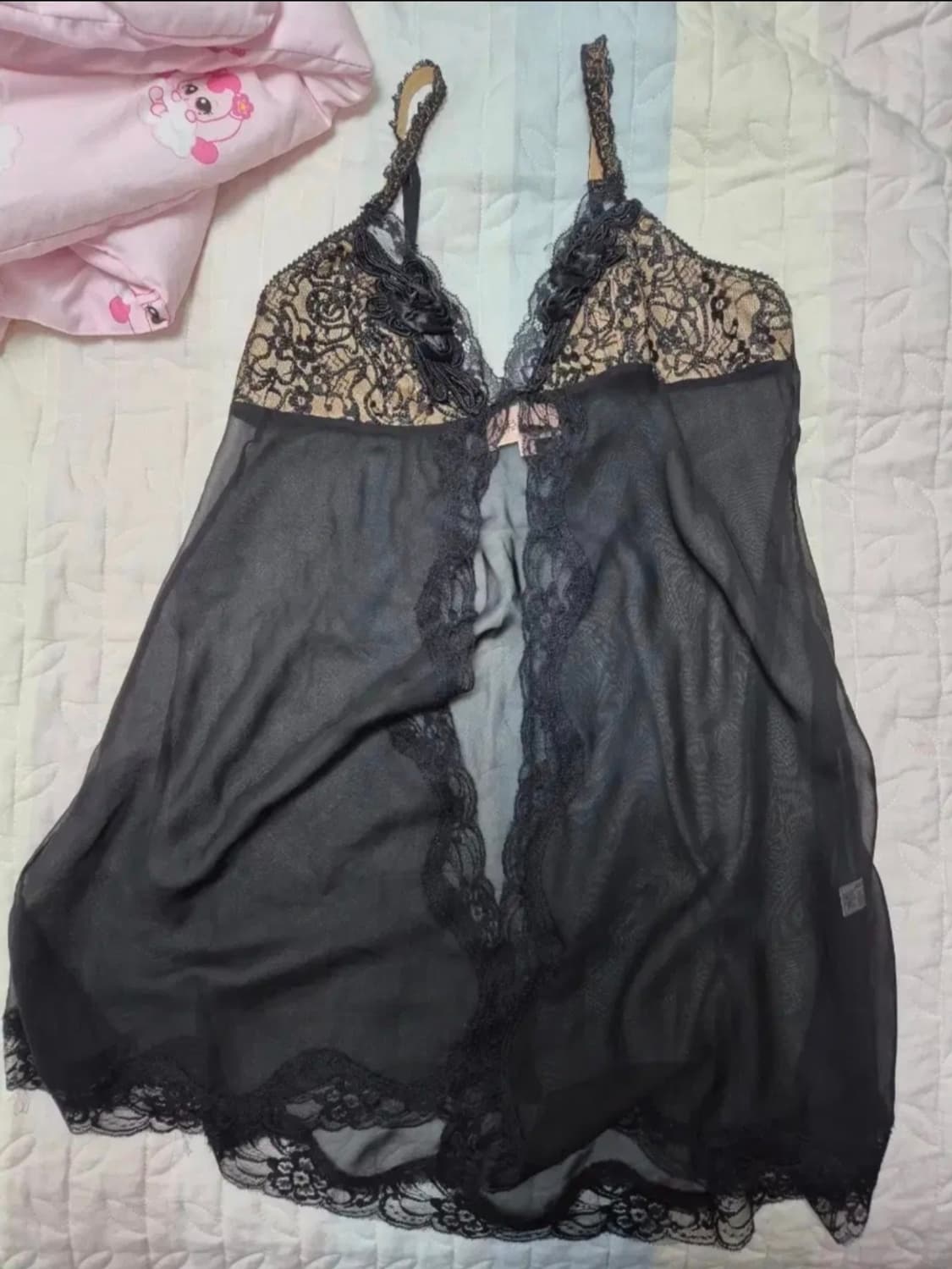 블랙 시스루 에블린 슬립 상품이미지1