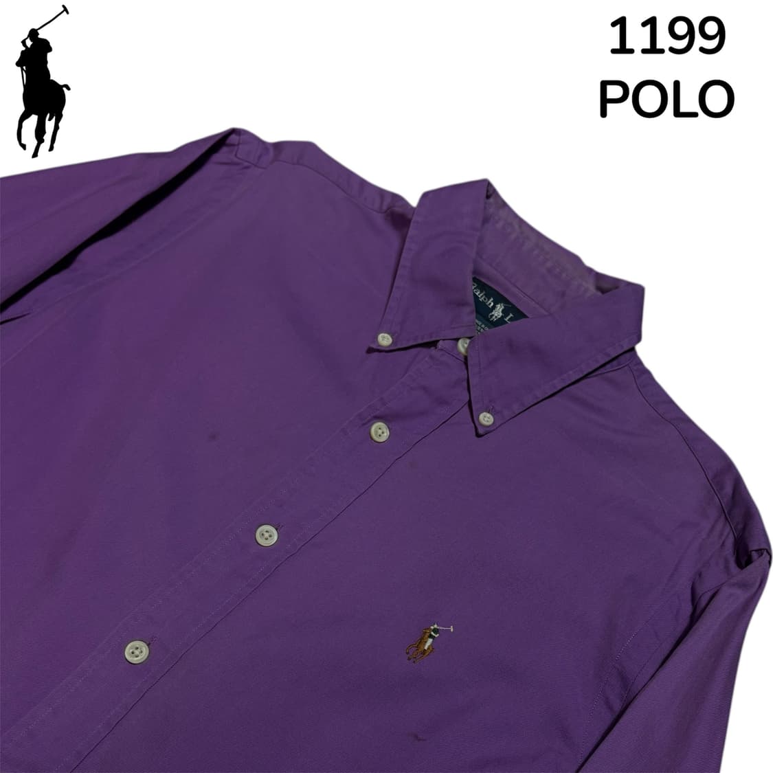 폴로 단색 솔리드 퍼플 셔츠 M 상품이미지4