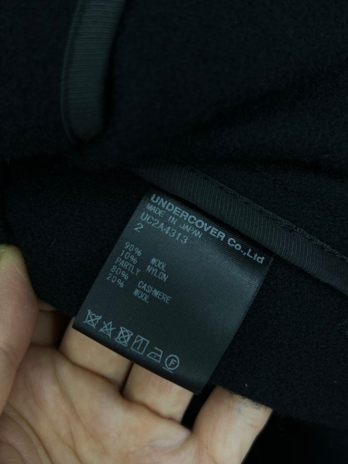 언더커버 21FW 니트 도킹 캐시미어 더플코트 상품이미지8